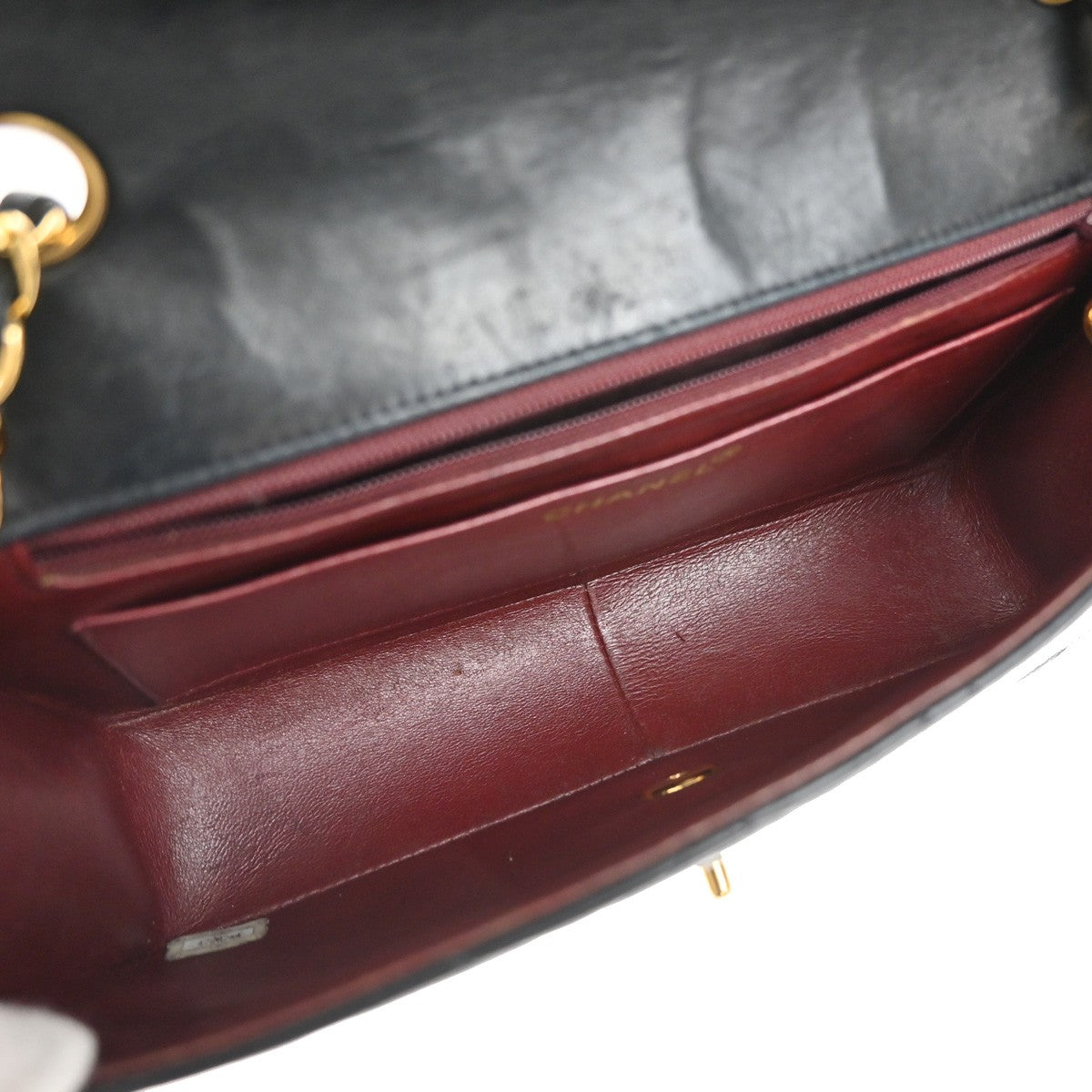 CHANEL CC Logo Diana Matelasse 25 Chain Shoulder Bag Leather Black GHW 373RL388