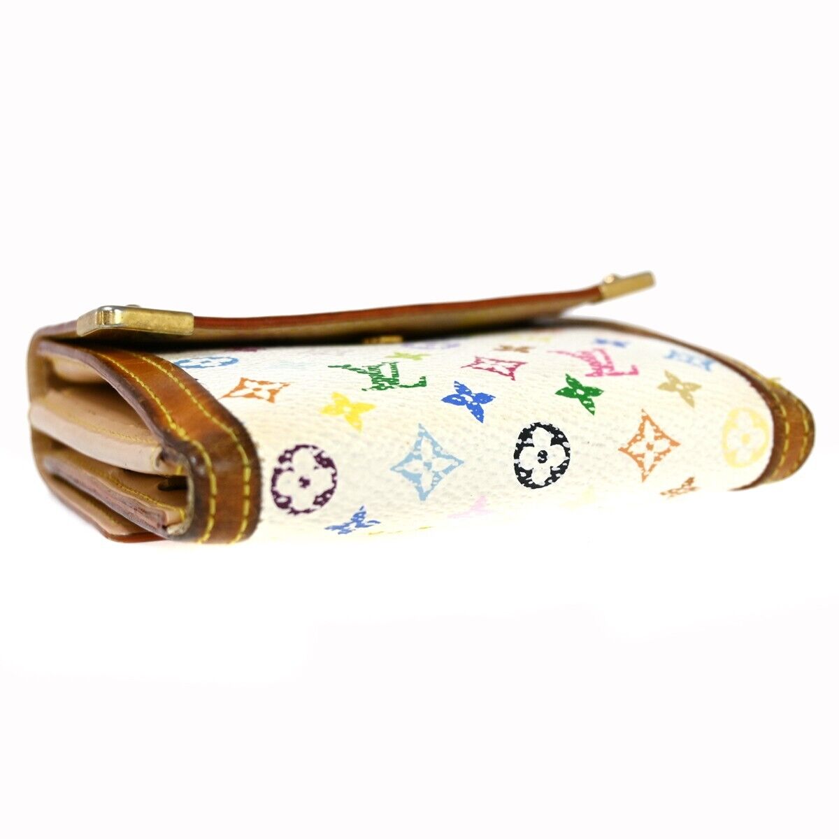 LOUIS VUITTON Credit Trifold Wallet Monogram Multi Leather White M92983 60HB317