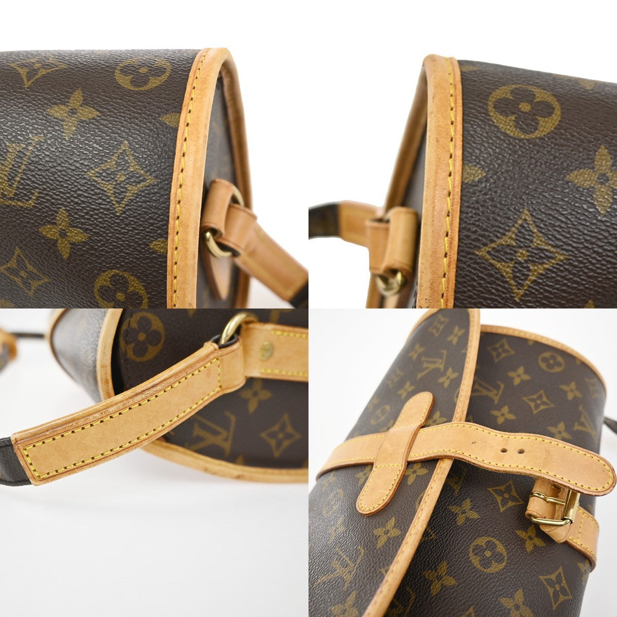 LOUIS VUITTON Logo Marne Shoulder Bag Monogram Leather Brown M51369 70YH918