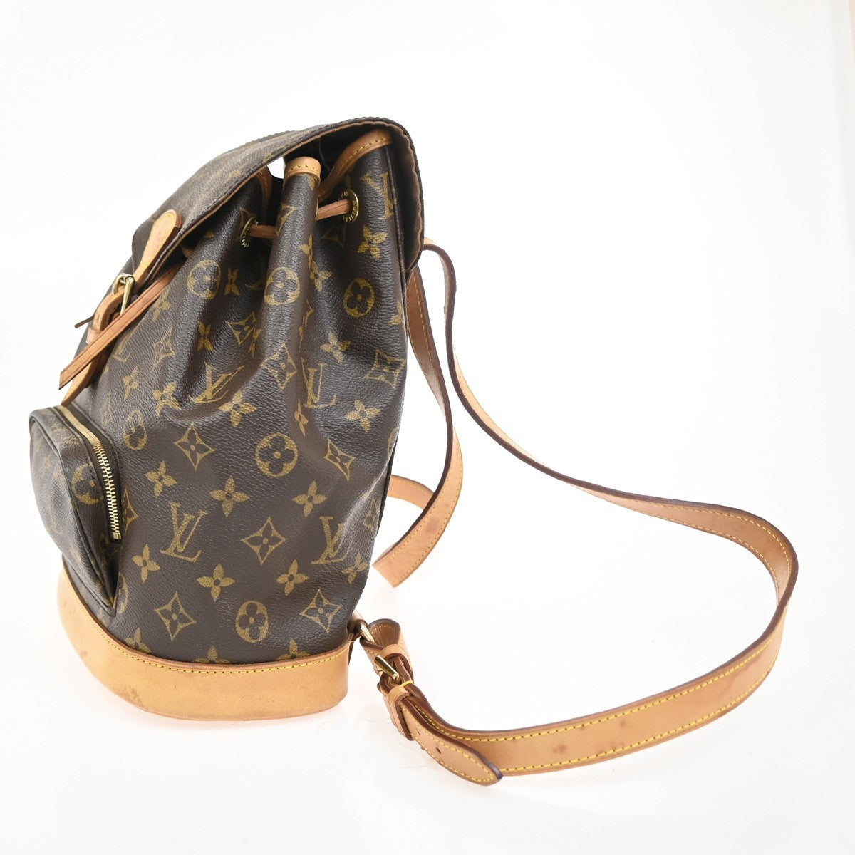 LOUIS VUITTON Montsouris MM Backpack Bag Monogram Leather Brown M51136 77AA208