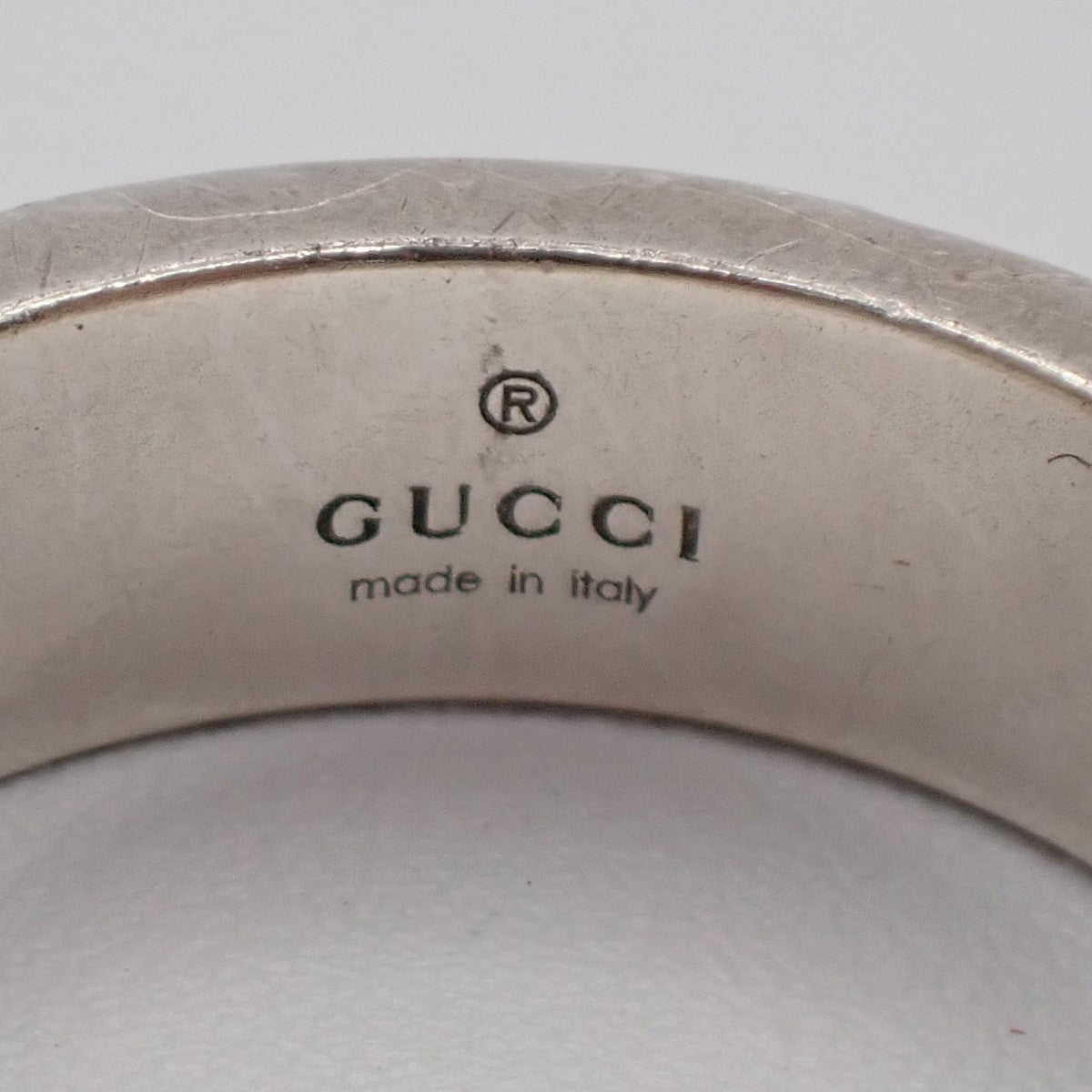 GUCCI Interlocking G Ring Ag 925 Size JP 17 US 8.5 Green Silver Italy 63YH795