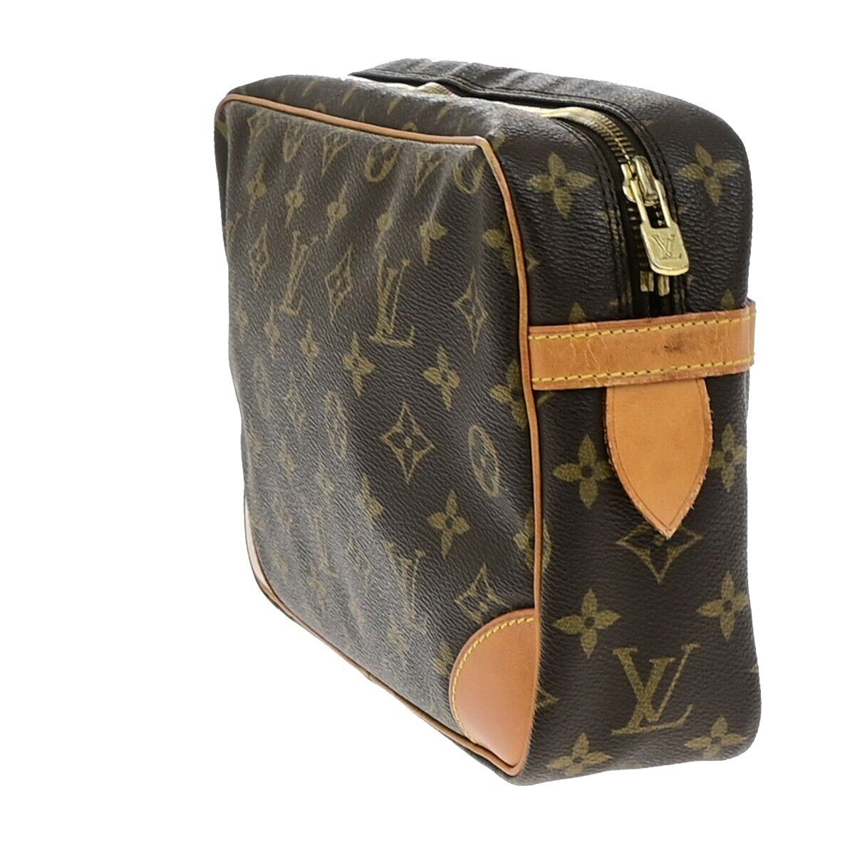 LOUIS VUITTON Compiegne 28 Clutch Bag Monogram Leather Brown GHW M51845 62ED985