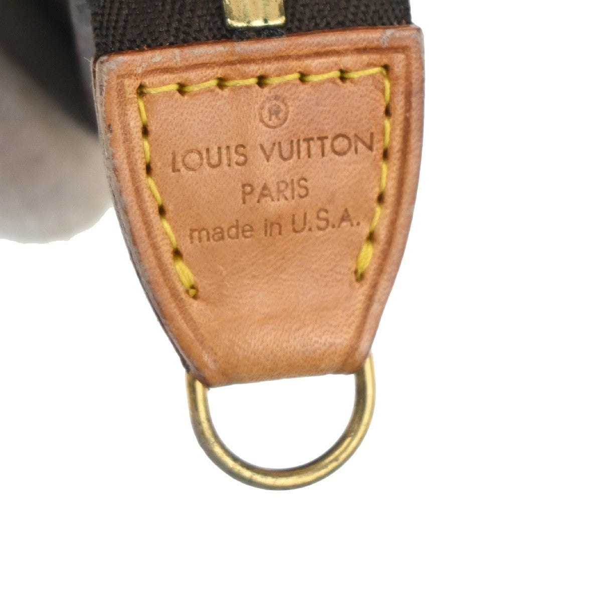 LOUIS VUITTON Logo BUCKET GM Pouch Bag Monogram Leather Brown U.S.A 05TA152