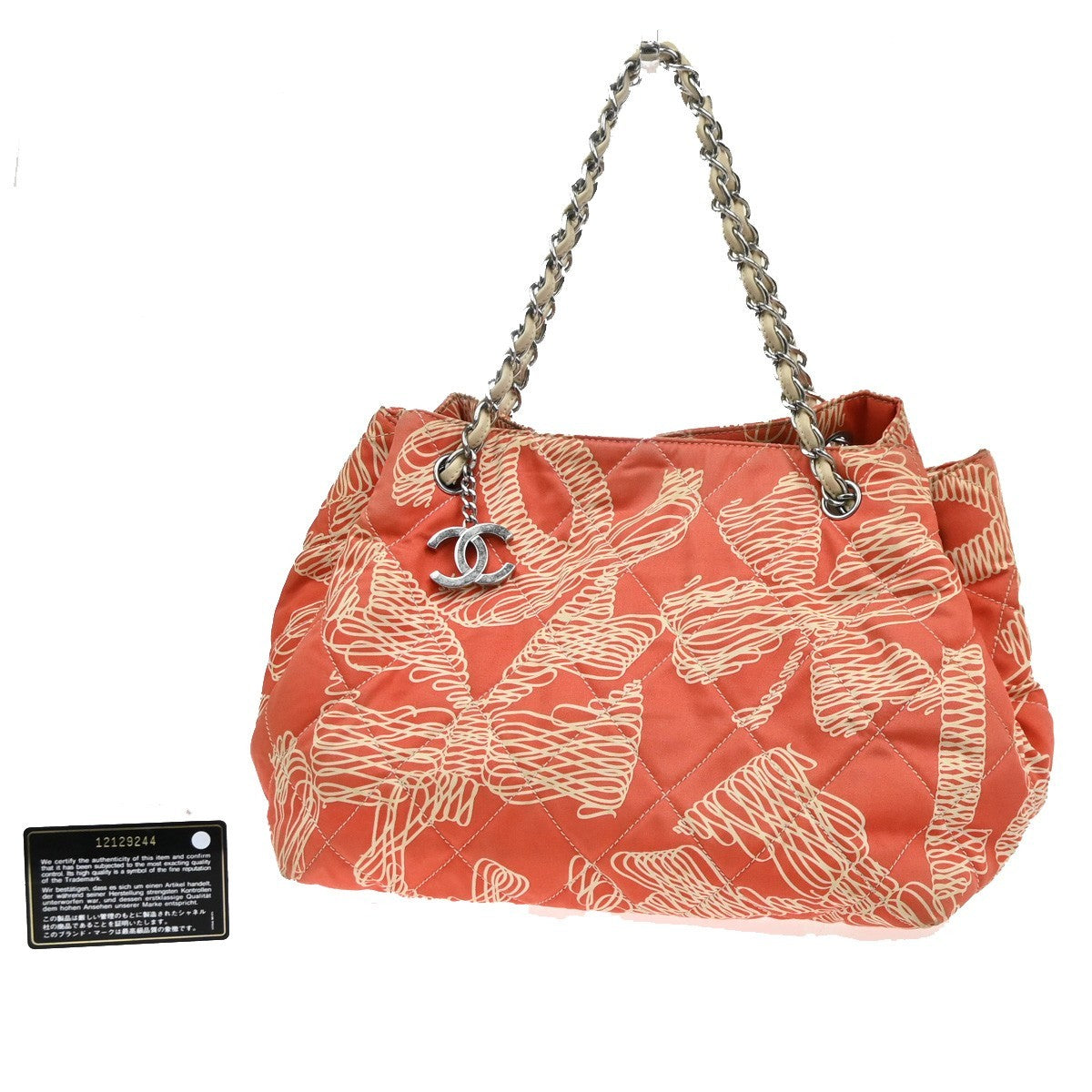 CHANEL CC Chain Shoulder Hand Bag Quilted Canvas Leather OE SHW Italy 87RL998
