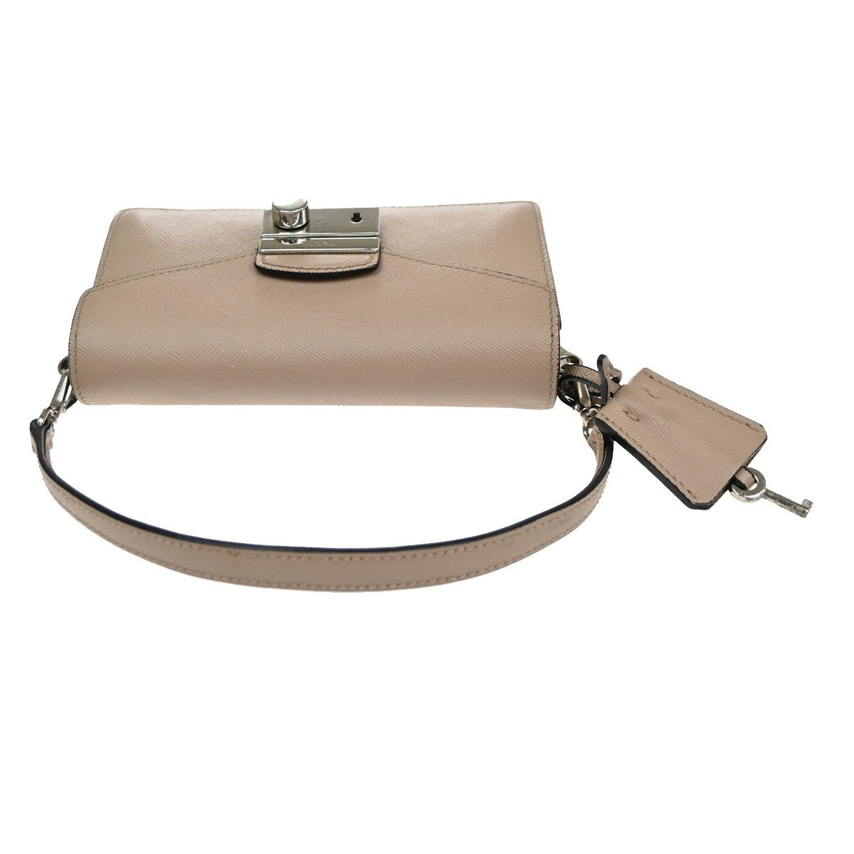 PRADA Logo Lux Sound Mini Hand Bag Saffiano Leather Pink SHW Italy 85TA656