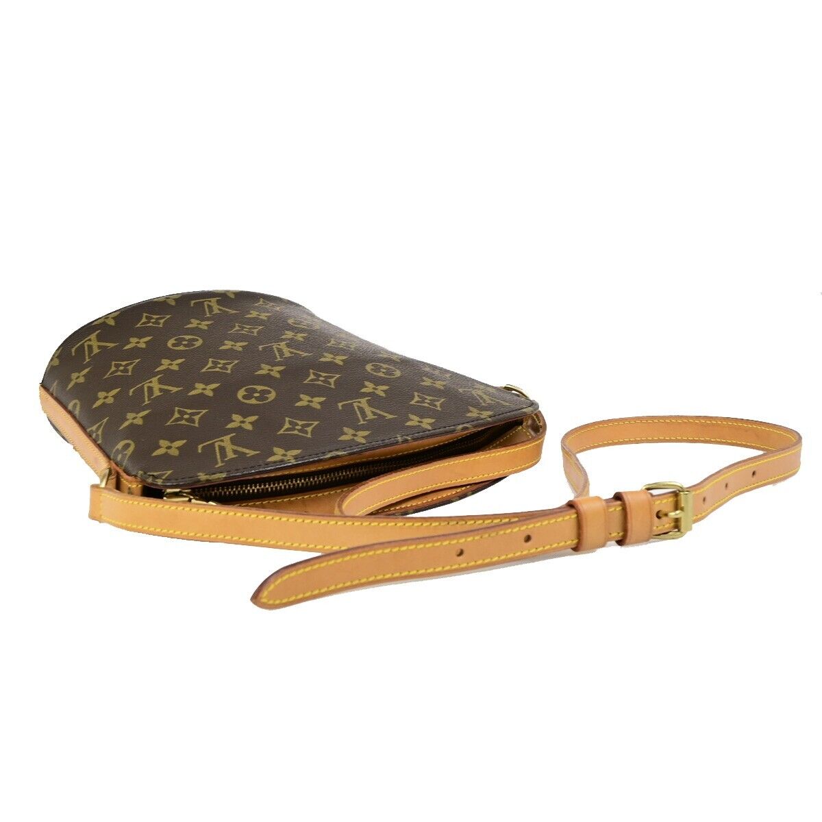 LOUIS VUITTON Logo Drouot Shoulder Bag Monogram Leather Brown M51290 76ED002