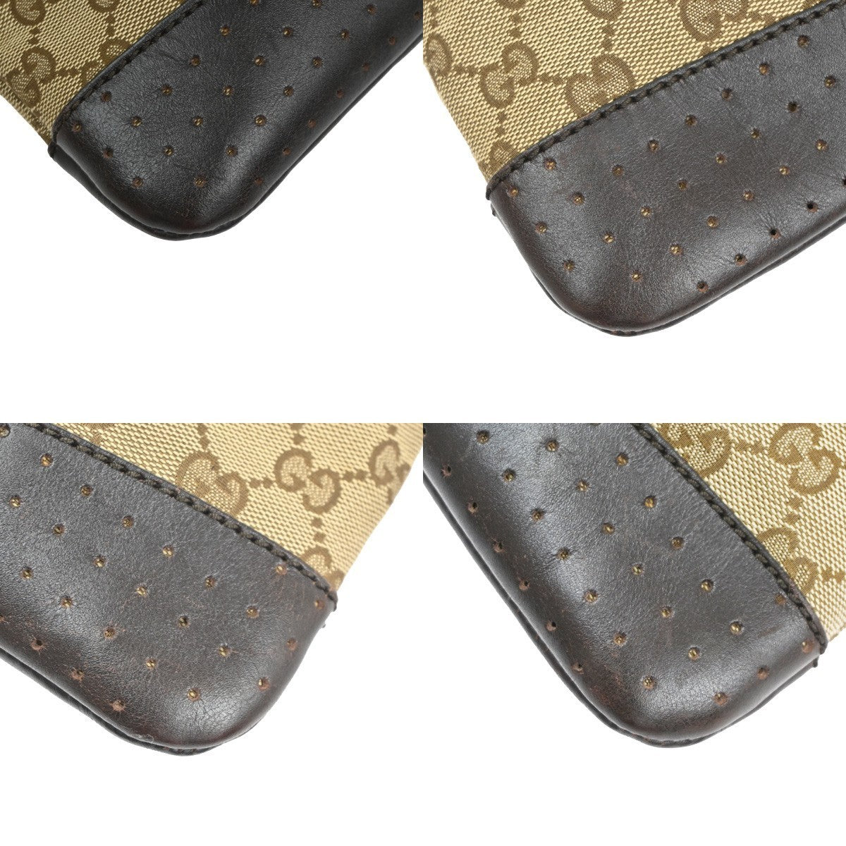 GUCCI Logo GG Crossbody Shoulder Bag Leather Canvas Brown SHW Italy 83KD060
