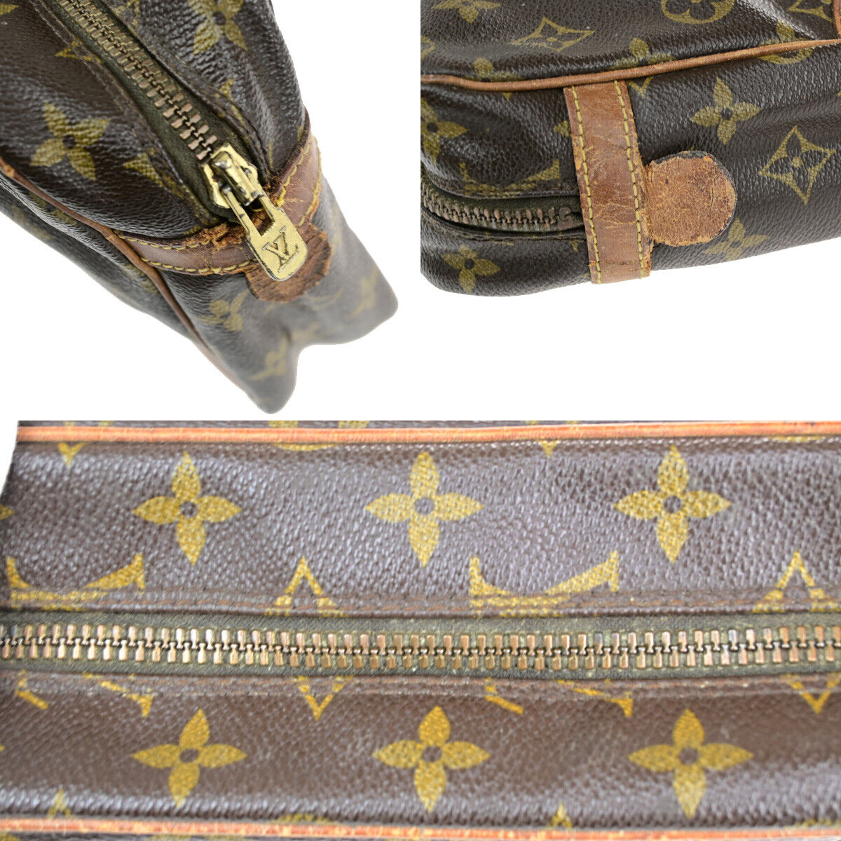 LOUIS VUITTON Compiegne 28 Clutch Hand Bag Monogram Leather Brown M51845 02YF152