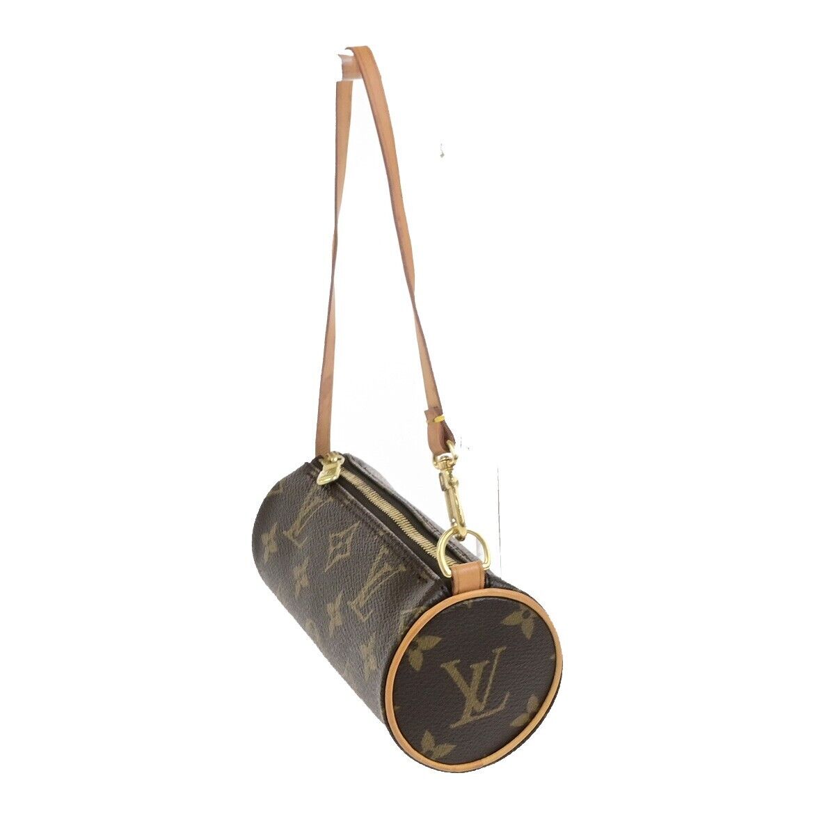 LOUIS VUITTON Logo Papillon Pochette Hand Bag Monogram Leather BN M51380 62FB514
