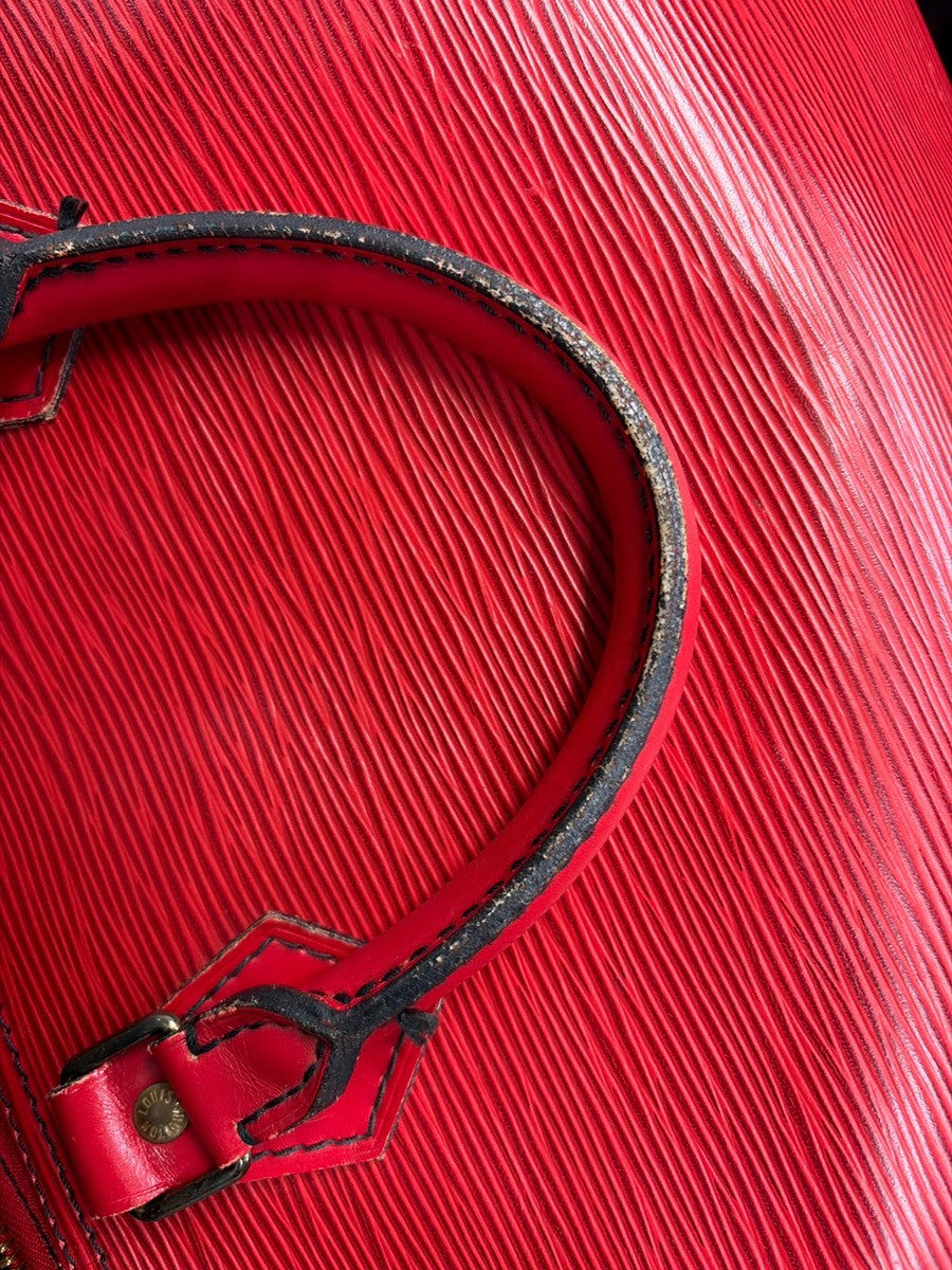 LOUIS VUITTON LV Logo Speedy 30 Travel Hand Bag Epi Leather Red M43007 70RQ073