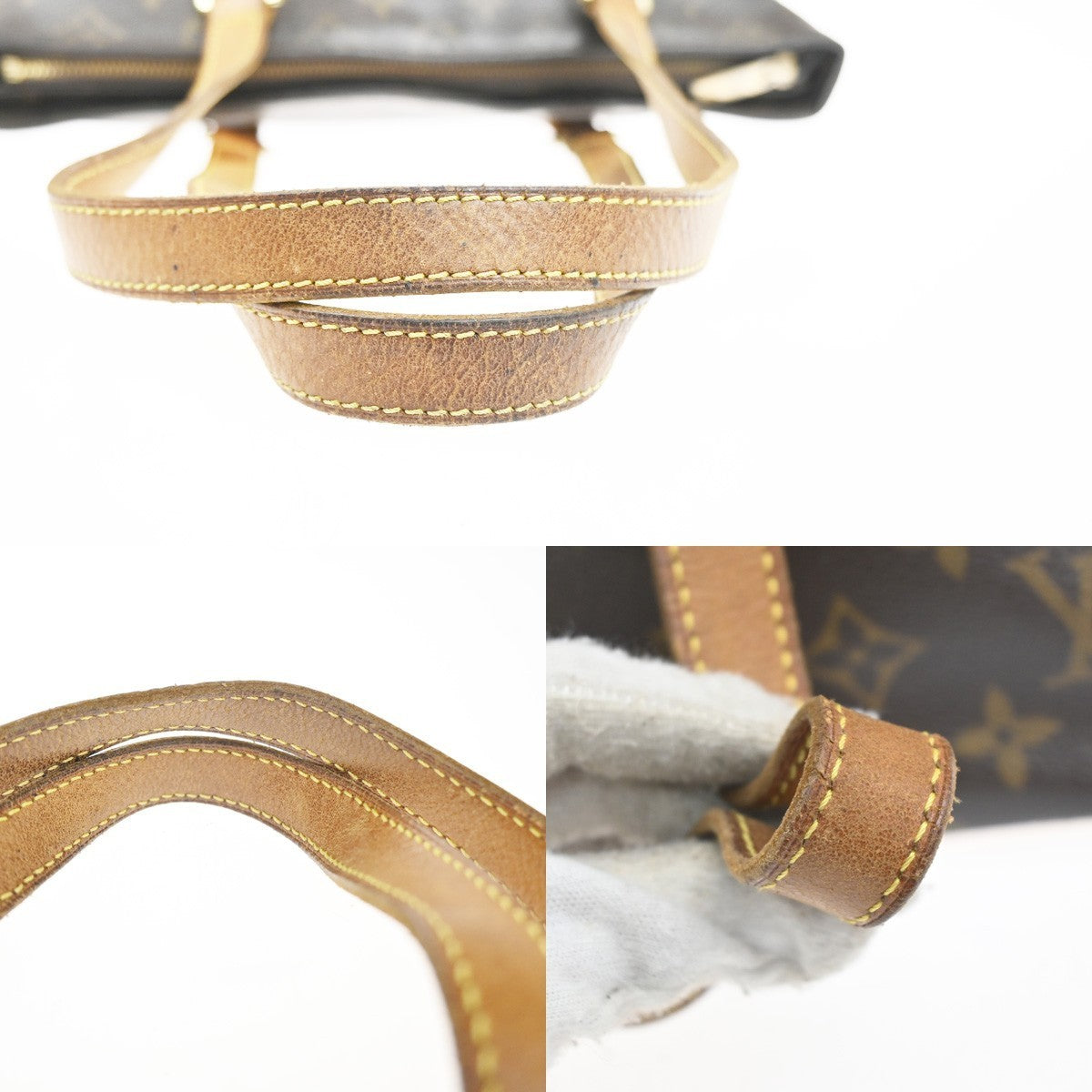 LOUIS VUITTON Cabas Piano Shoulder Bag Monogram Leather Brown M51148 35MA378