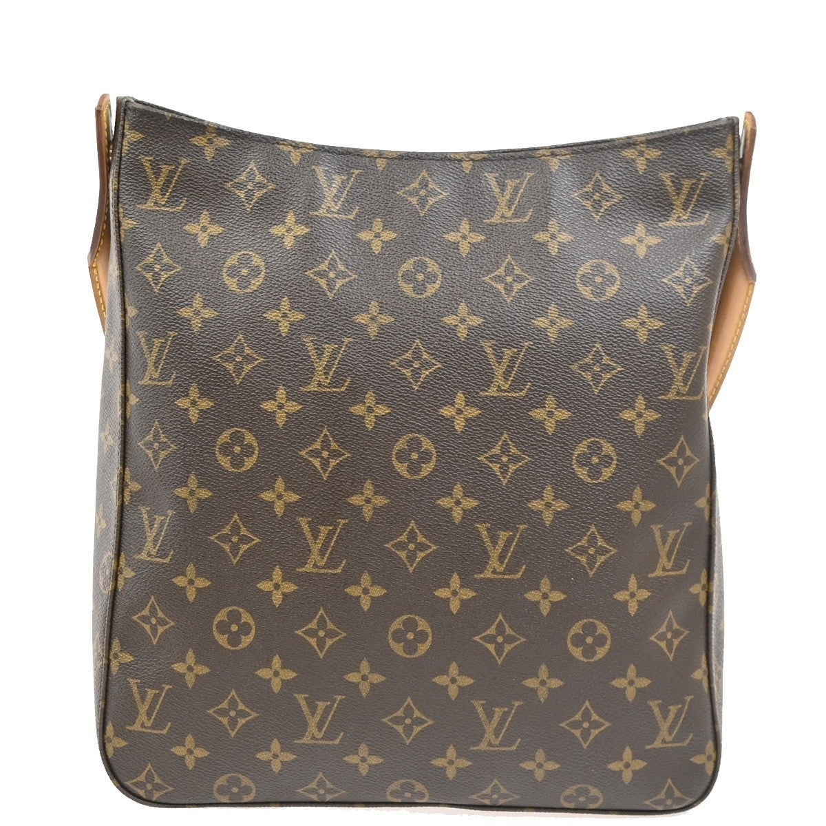 LOUIS VUITTON Logo Looping GM Shoulder Bag Monogram Leather Brown M51145 98TA714