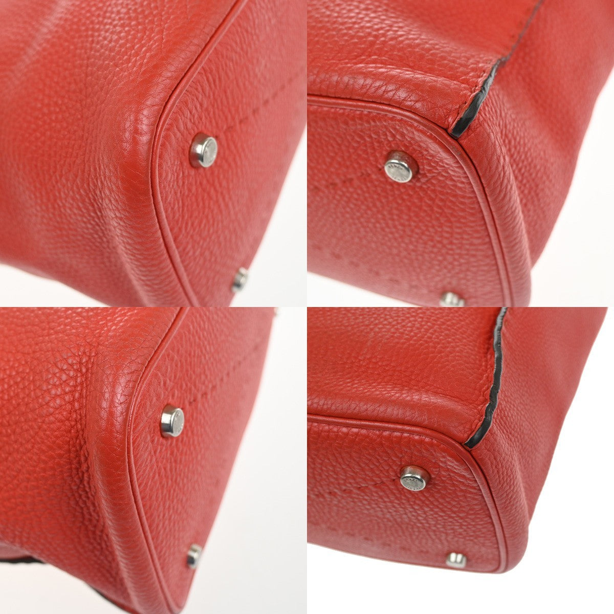 FENDI Logo Selleria Anna 2Way Shoulder Bag Leather Red SHW Italy 71YH887