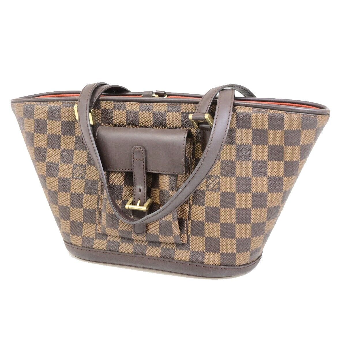 LOUIS VUITTON Manosque PM Shoulder Tote Bag Damier Leather Brown N51121 91FB498