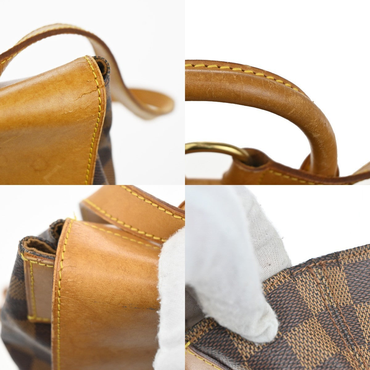 LOUIS VUITTON Logo Arlequin Backpack Bag Damier Ebene Brown N99038 97KC070