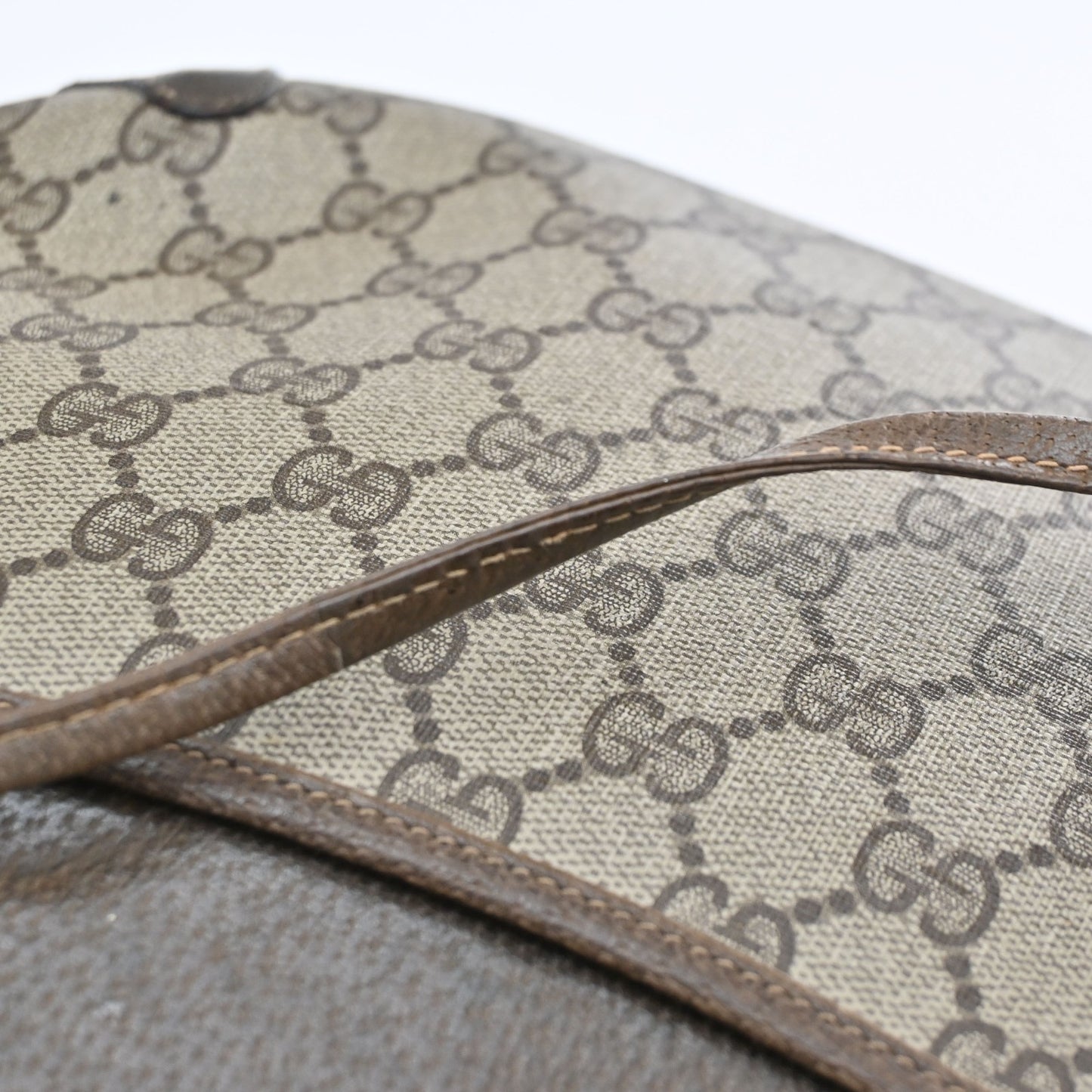 GUCCI Logo GG Pattern Sherry Shoulder Bag PVC Leather Brown Italy 61KD127