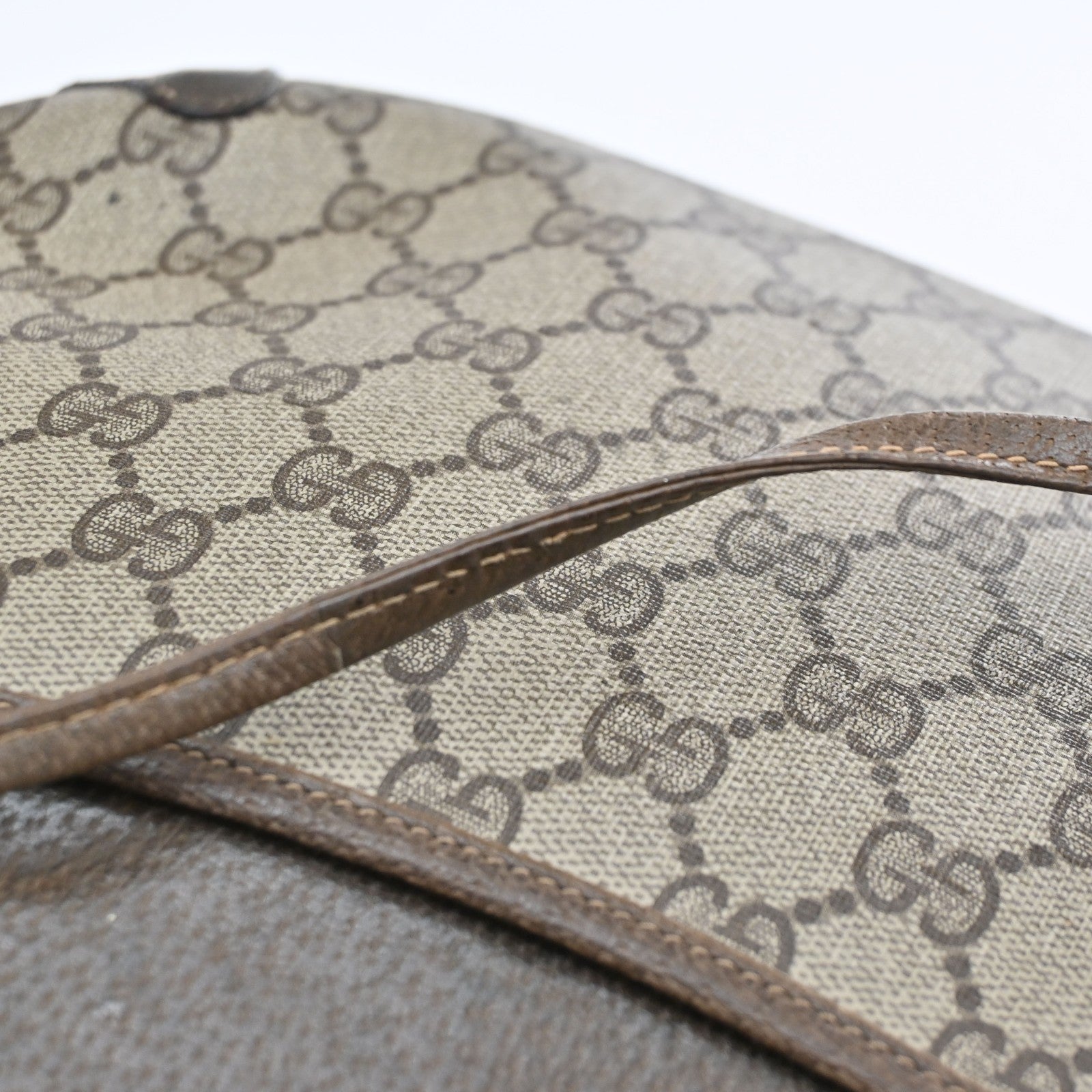 GUCCI Logo GG Pattern Sherry Shoulder Bag PVC Leather Brown Italy 61KD127