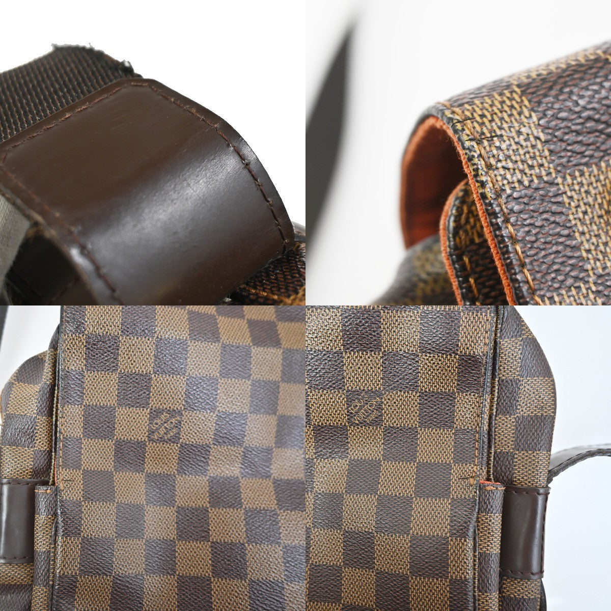 LOUIS VUITTON Naviglio Shoulder Bag Damier Ebene Leather Brown N45255 76ZA305
