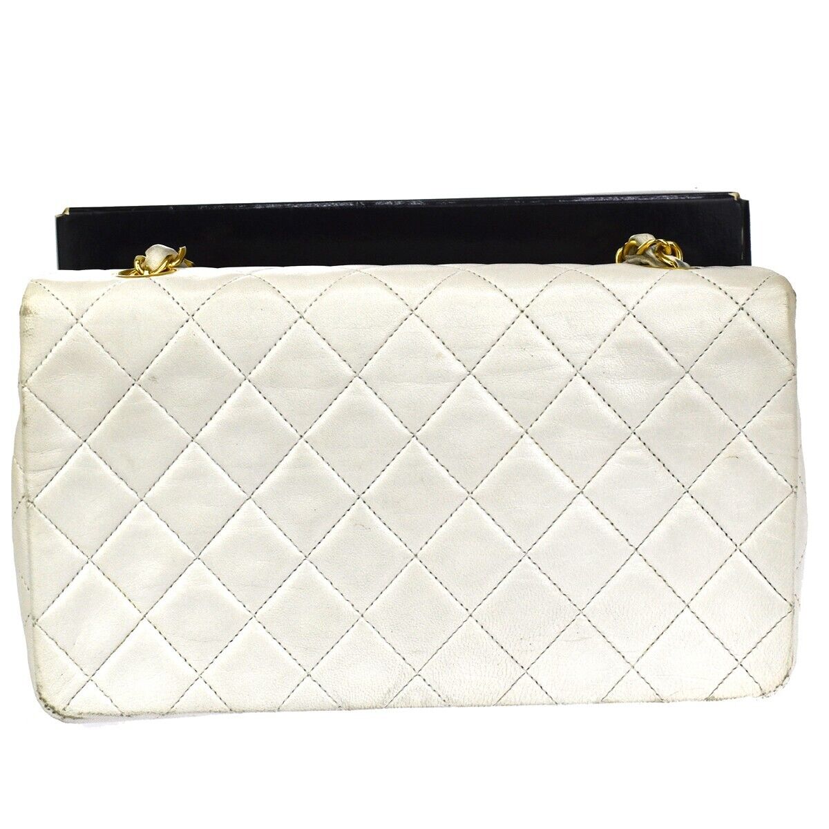 CHANEL CC Full Flap Matelasse 23 Chain Shoulder Bag Leather WE Vintage 373LB987