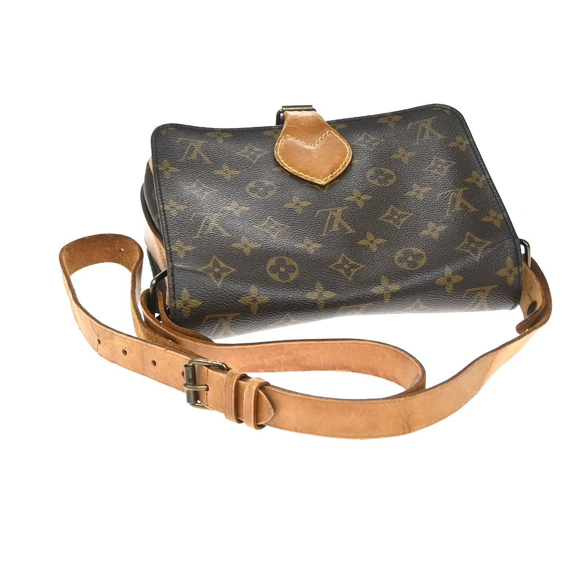 LOUIS VUITTON Cartouchiere MM Shoulder Bag Monogram Leather Brown M51253 32YH991