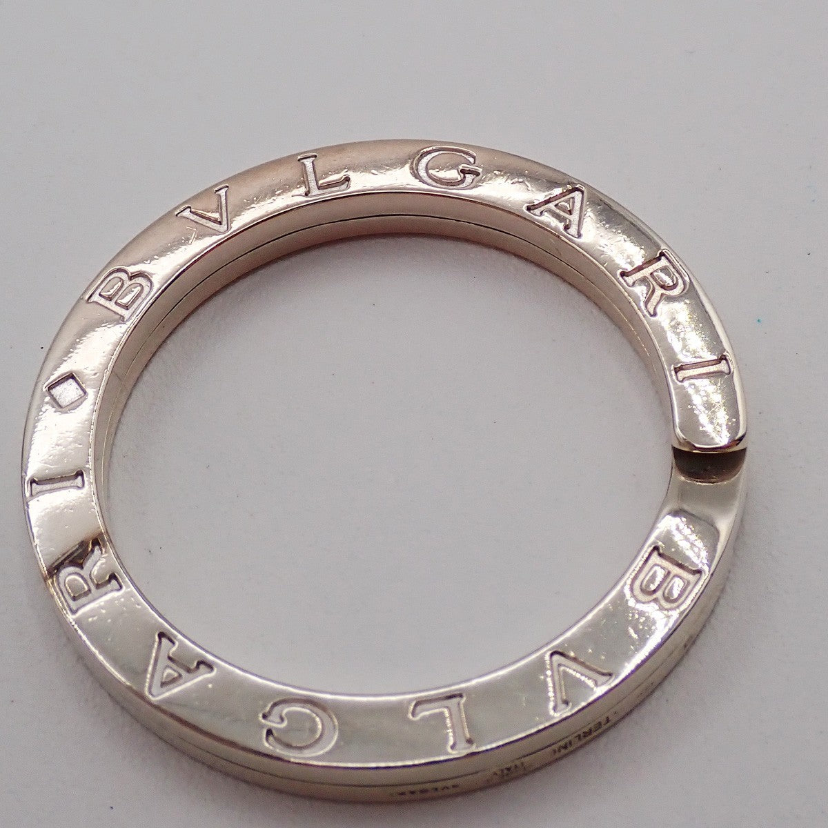 BVLGARI Logo Key Ring Silver Ag 925 Accessory Italy 02EG276