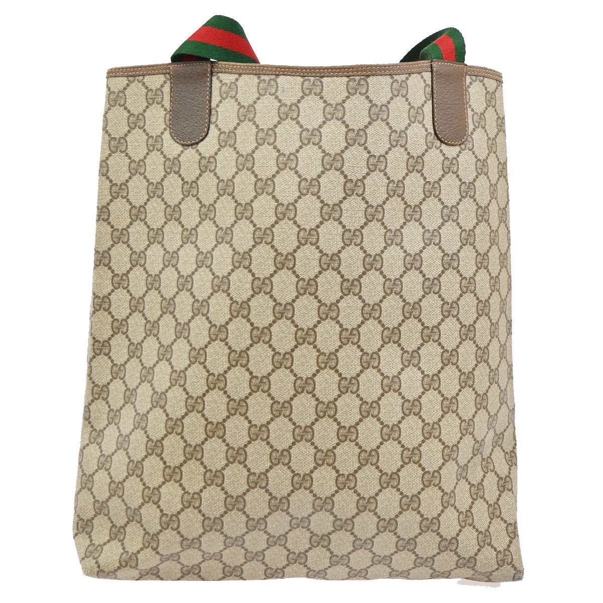 GUCCI Logo Sherry GG Pattern 2set Shoulder Hand Bag PVC Leather Beige 86KC963
