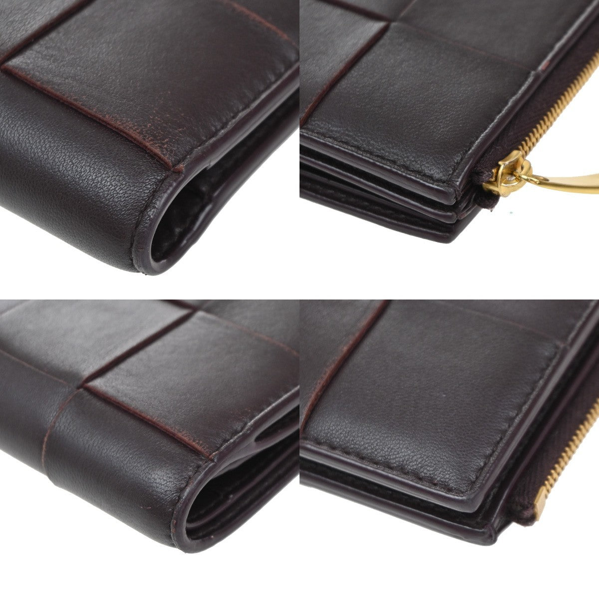 BOTTEGA VENETA Intrecciato Compact Bifold Wallet Leather Purple 39RF754