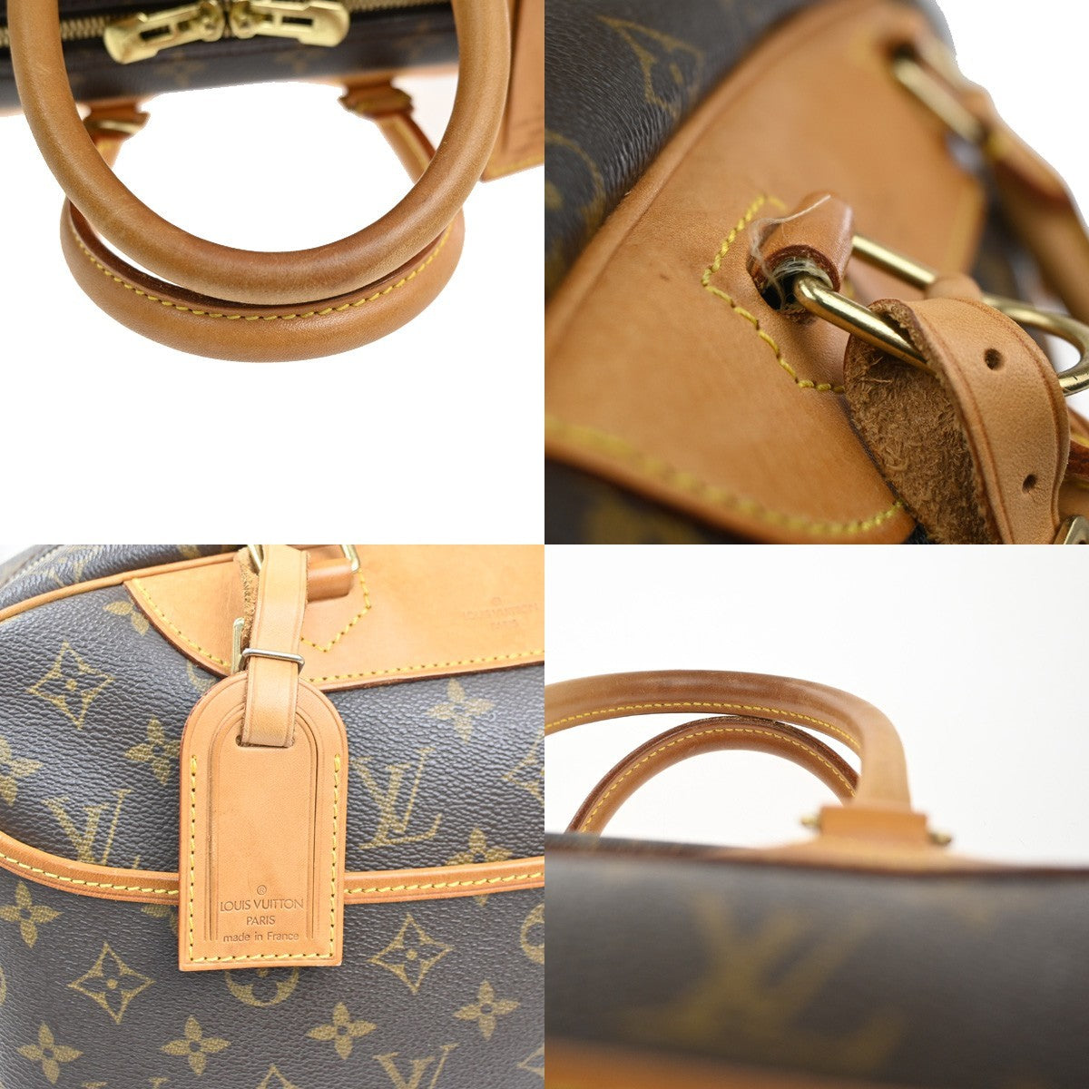 LOUIS VUITTON LV Logo Deauville Hand Bag Monogram Leather Brown M47270 18MA223