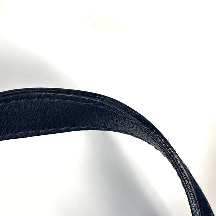 SALVATORE FERRAGAMO Logo Vara Shoulder Bag Leather Navy Blue GHW Italy 09MA547