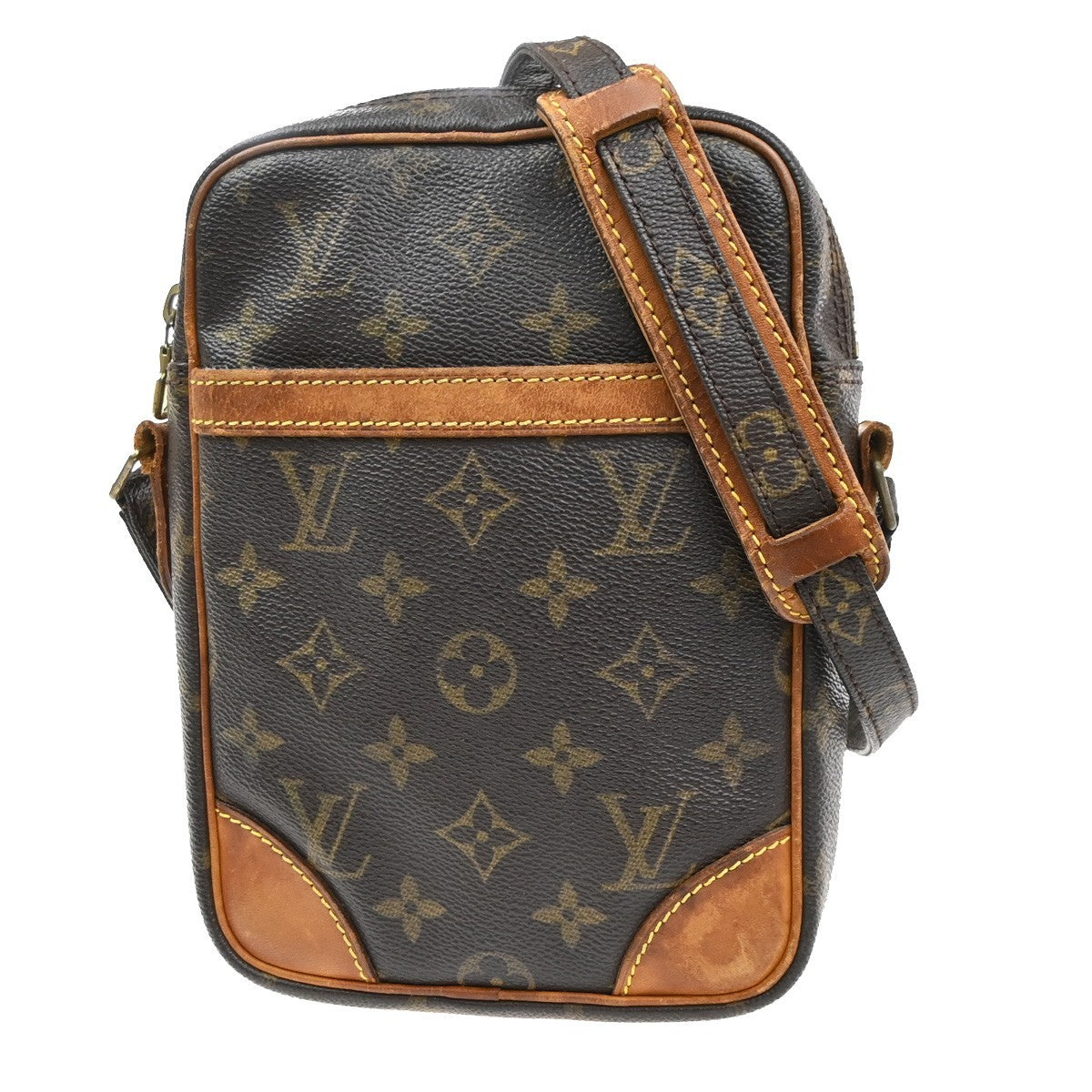 LOUIS VUITTON Danube Shoulder Bag Monogram Leather Brown France M45266 33MA645