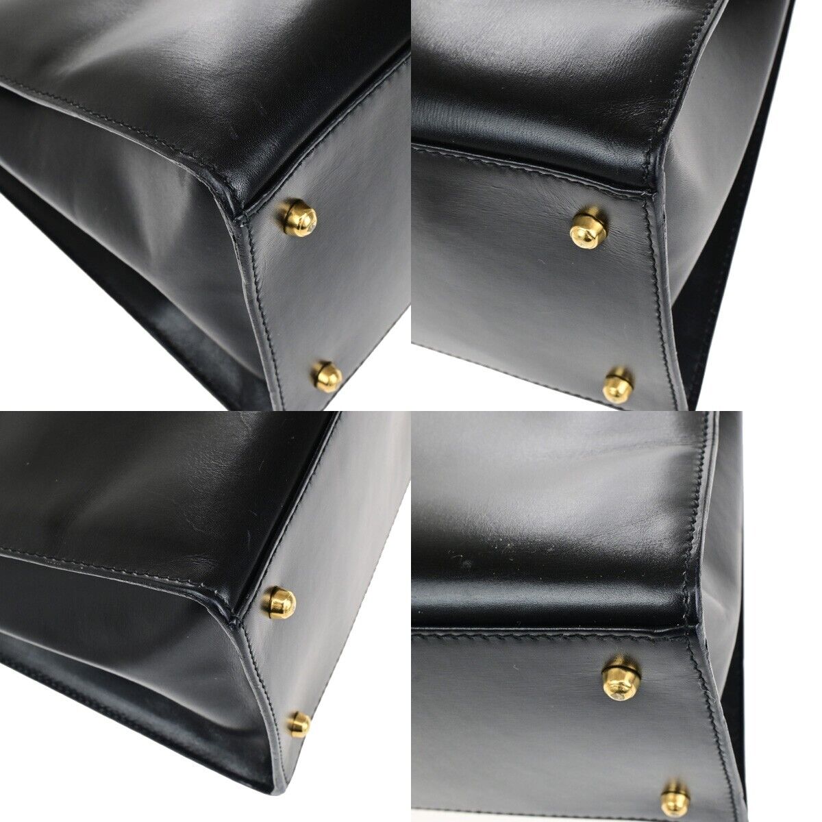 GUCCI Logo Lady Lock 2Way Shoulder Hand Bag Leather Black GHW Italy 70RK764