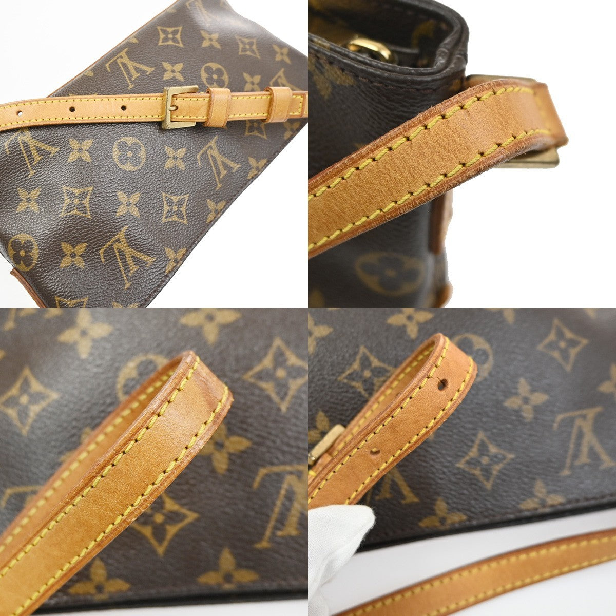 LOUIS VUITTON Logo Trotteur Shoulder Bag Monogram Leather Brown M51240 72YH917