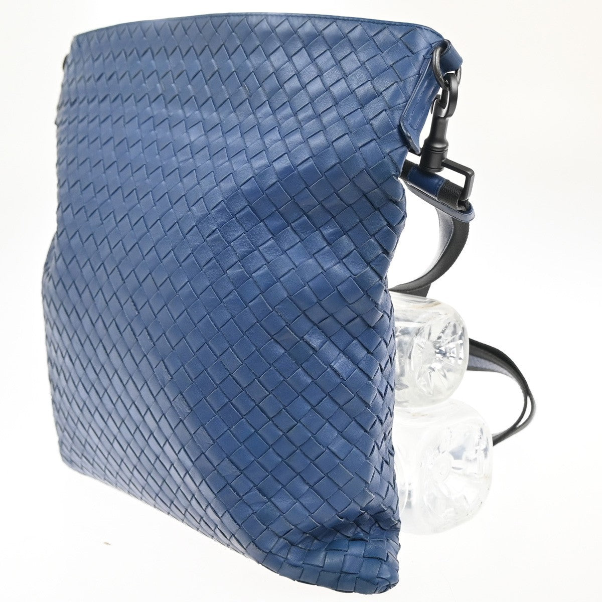 BOTTEGA VENETA Intrecciato Logo Shoulder Crossbody Bag Leather Blue 99MA221