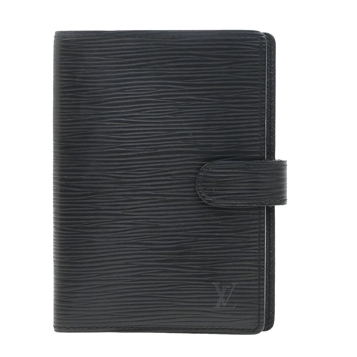 LOUIS VUITTON Logo Agenda PM Day Planner Cover Epi Leather Black R20052 66KP336