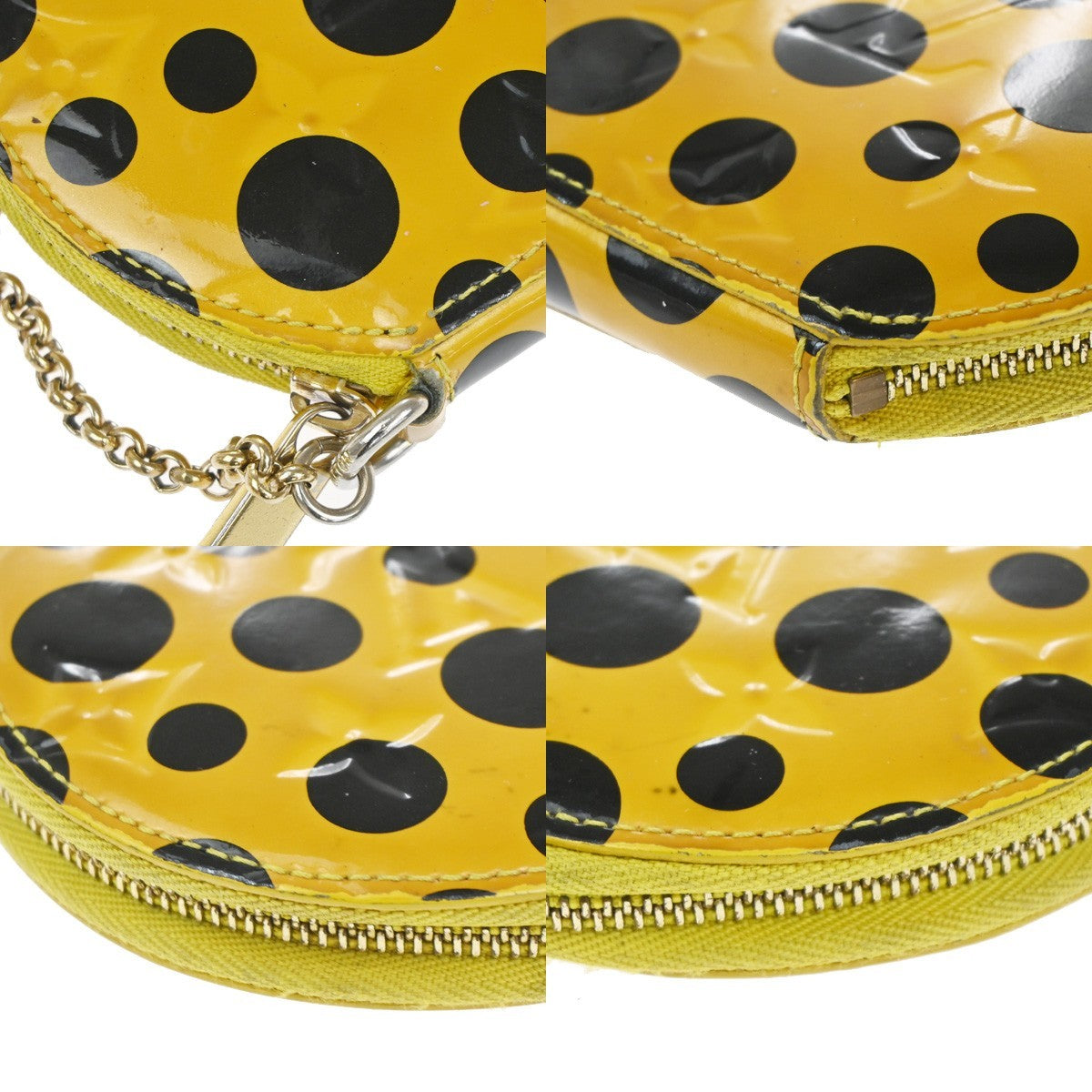 LOUIS VUITTON Yayoi Kusama Coin Case Porte Monnaie Chapeau Vernis M91569 30KD055
