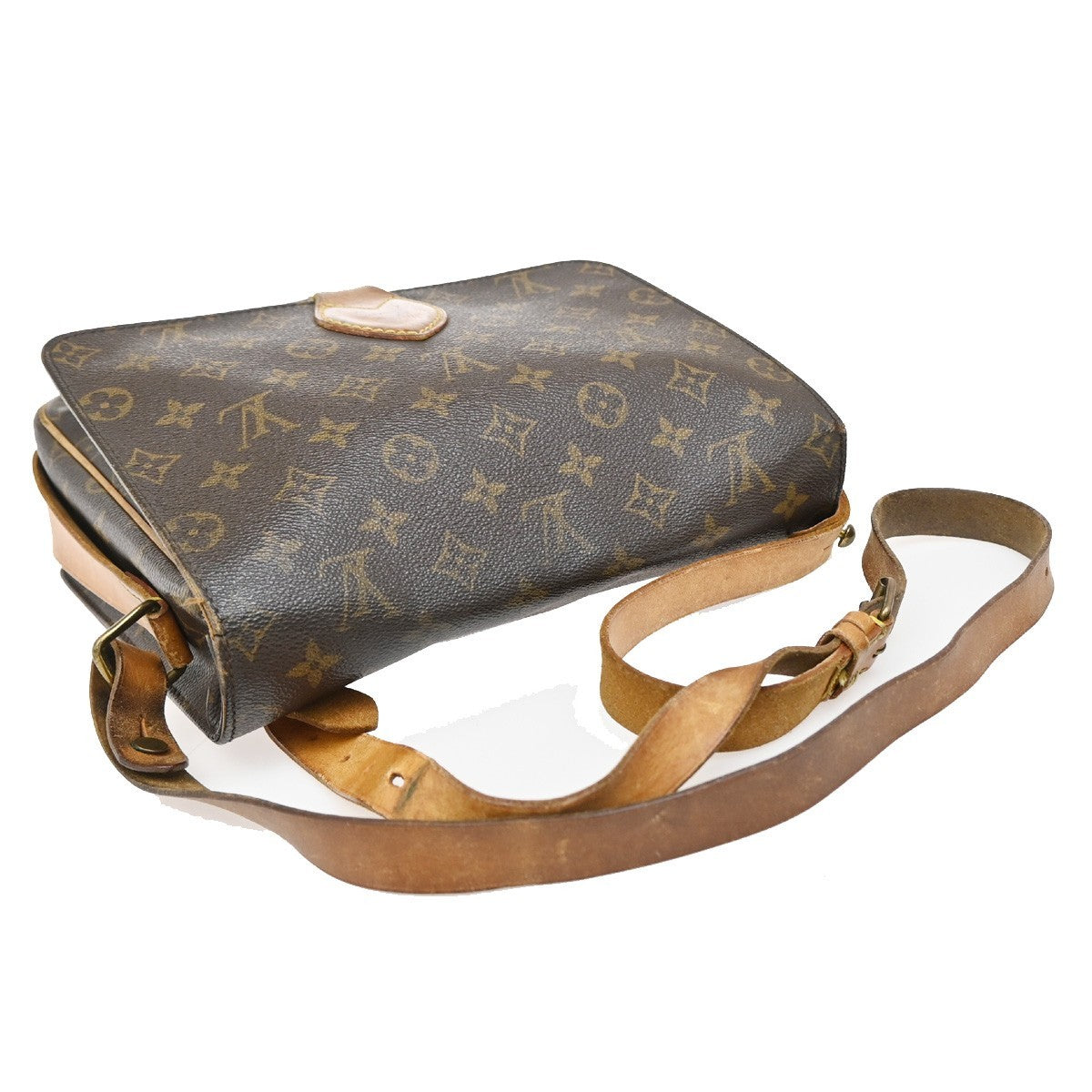 LOUIS VUITTON Cartouchiere MM Shoulder Bag Monogram Leather Brown M51253 69EF874