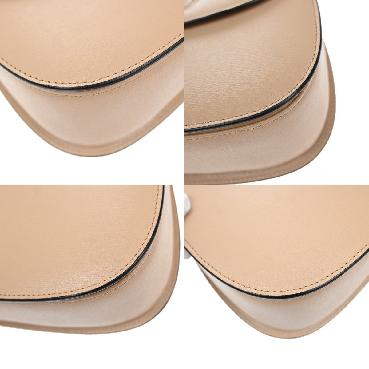 GUCCI Logo Bamboo 2Way Shoulder Hand Bag Leather Beige Silver Italy 669RL142