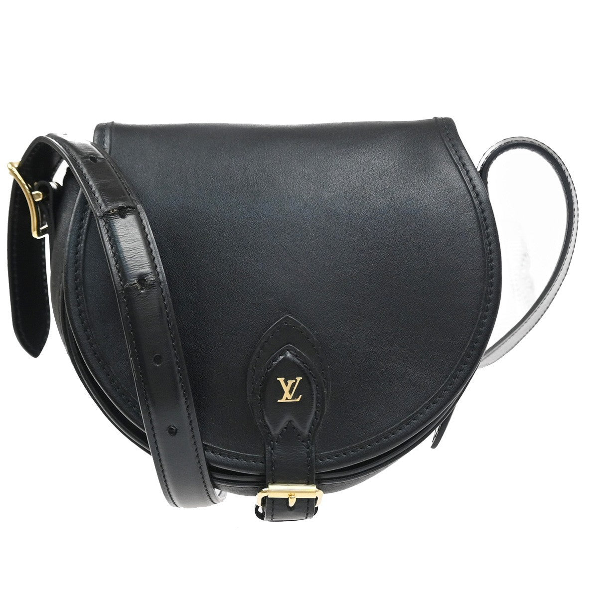 LOUIS VUITTON LV Tambourine Shoulder Bag Calfskin Leather Black M55505 603KC983
