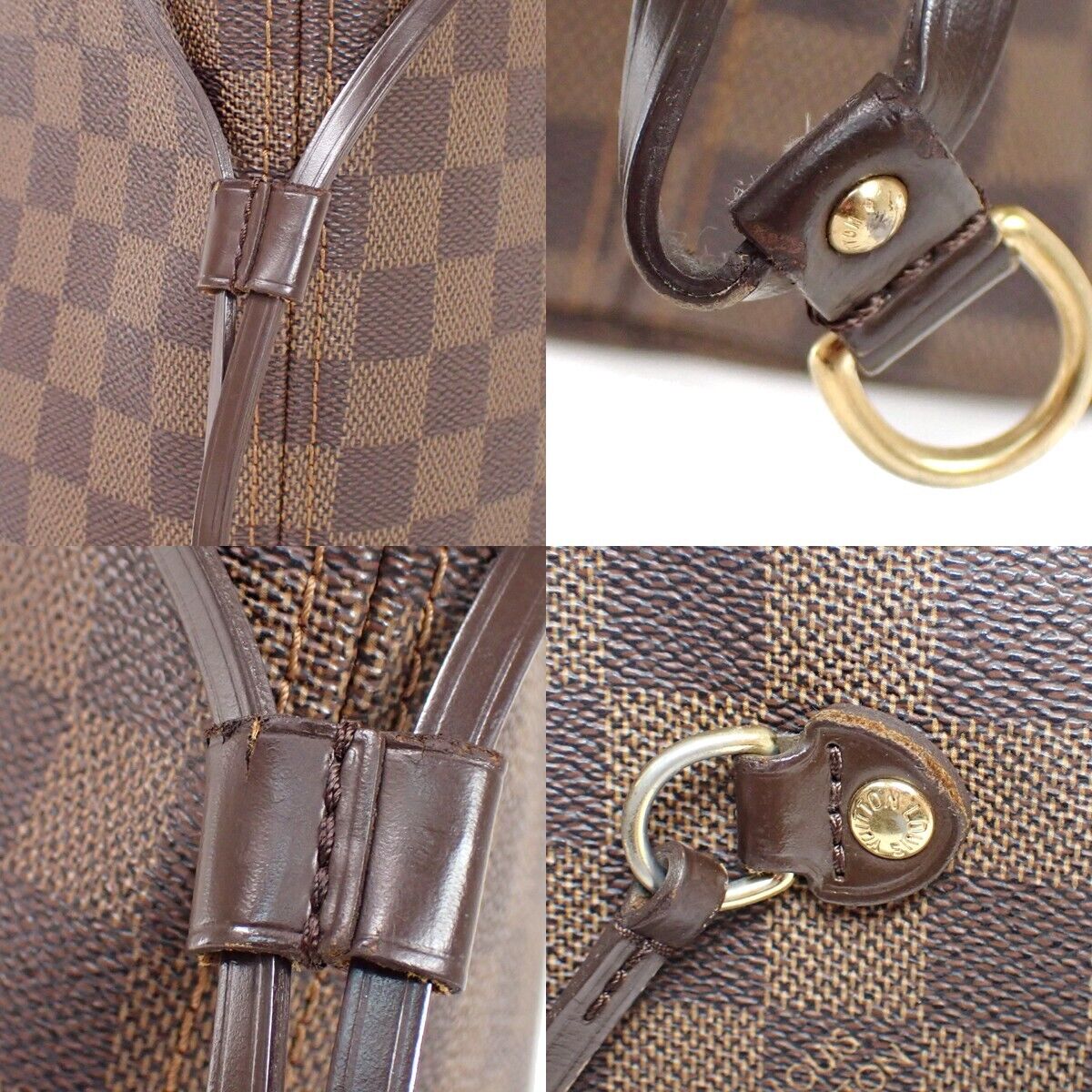 LOUIS VUITTON Neverfull MM Shoulder Bag Damier Ebene Leather BN N41358 686RH759