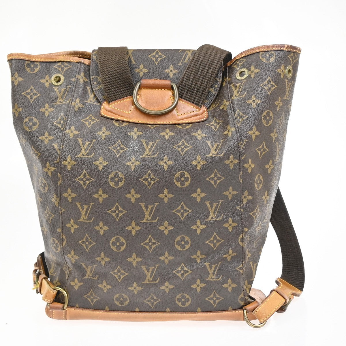 LOUIS VUITTON Montsouris GM Backpack Bag Monogram Leather Brown M51135 64ZA353