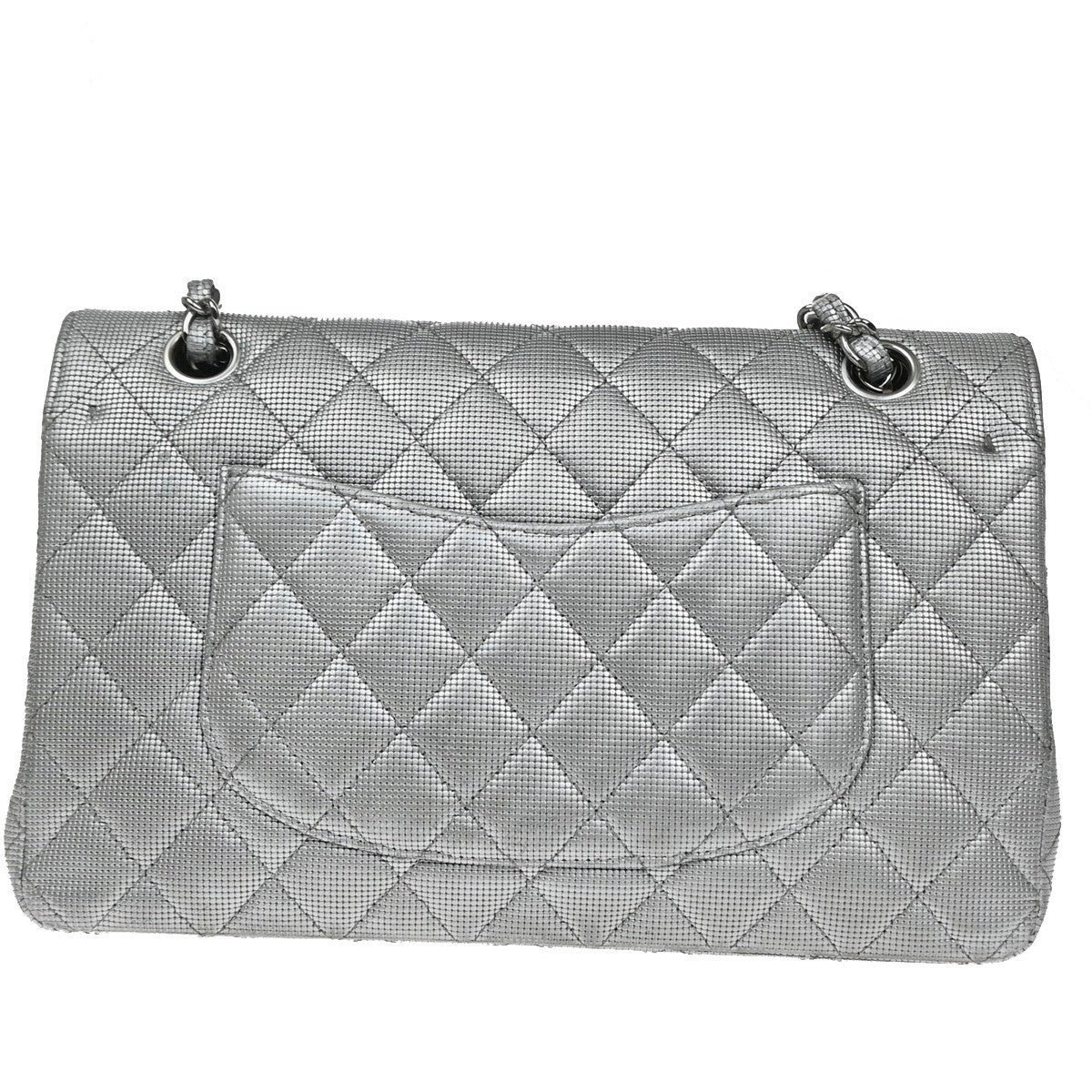 CHANEL CC Matelasse 25 Double Flap Chain Shoulder Bag Pixel Leather SR 125RQ055