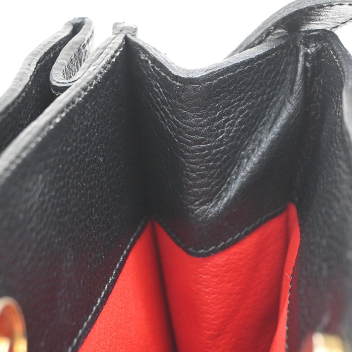 CELINE Logo Toggle Clasp Shoulder Bag Leather Black GHW France 04CA574