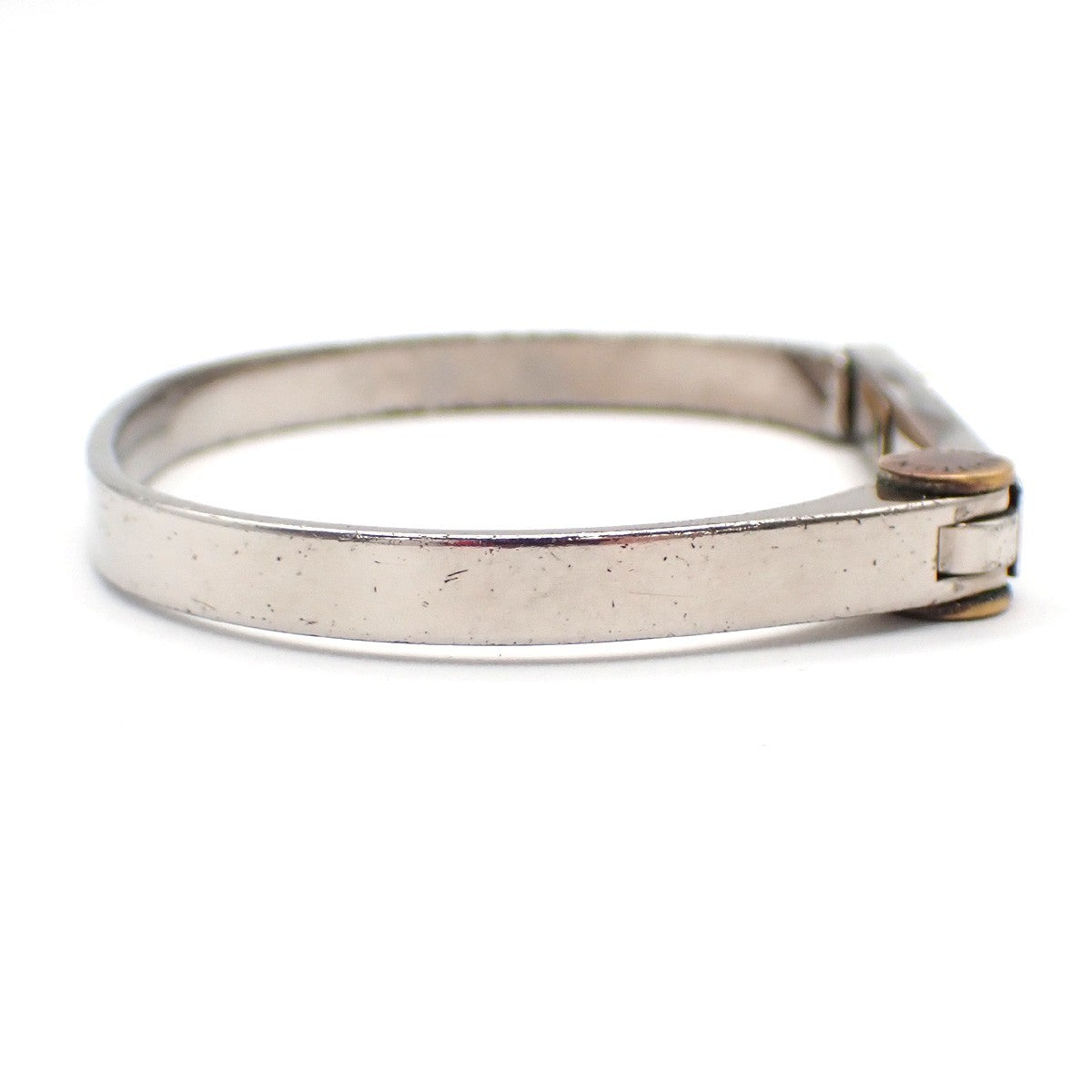 LOUIS VUITTON LV Lock Bracelet  Silver Metal Italy M68087 07KD100