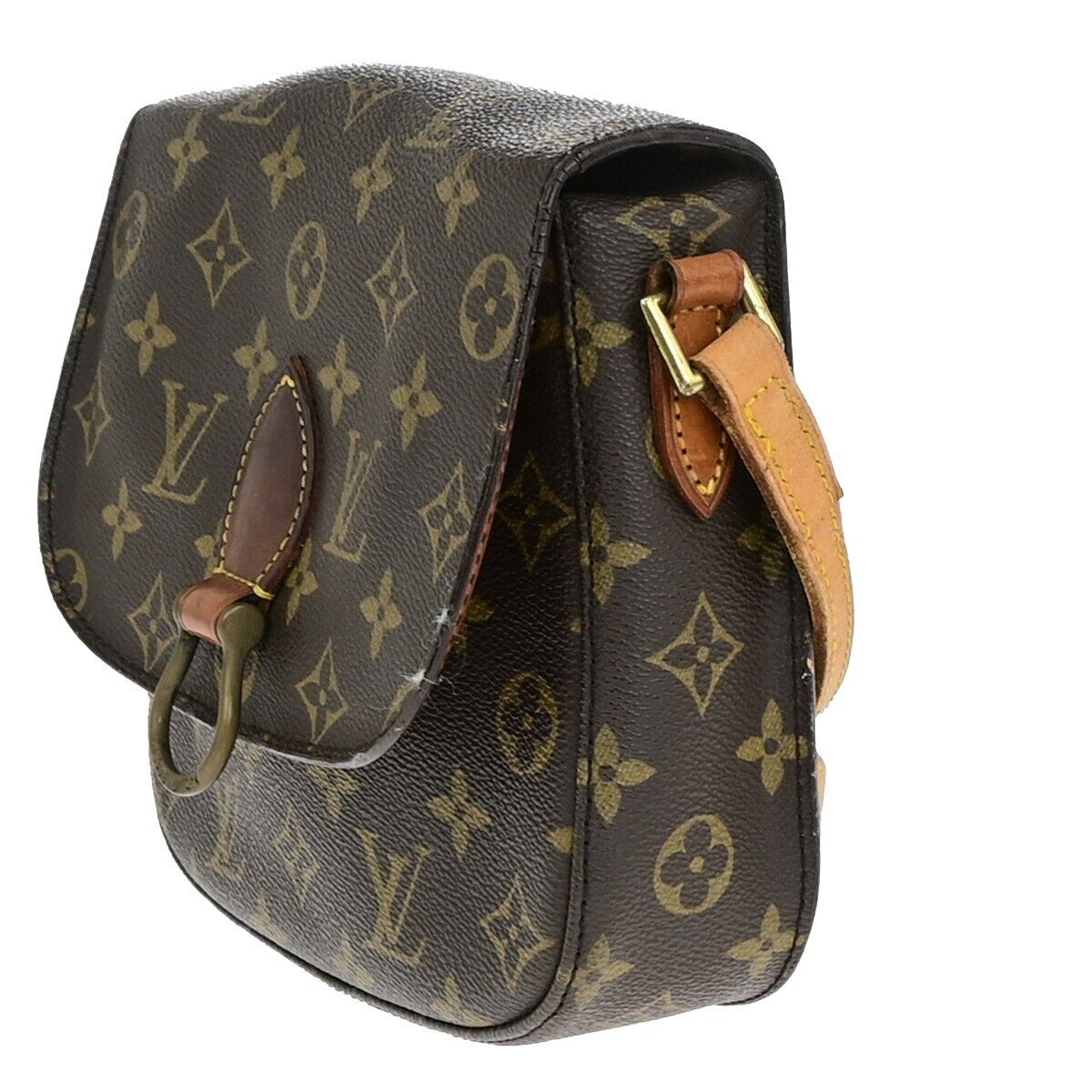 LOUIS VUITTON Saint Cloud MM Shoulder Bag Monogram Leather Brown M51243 36EC902