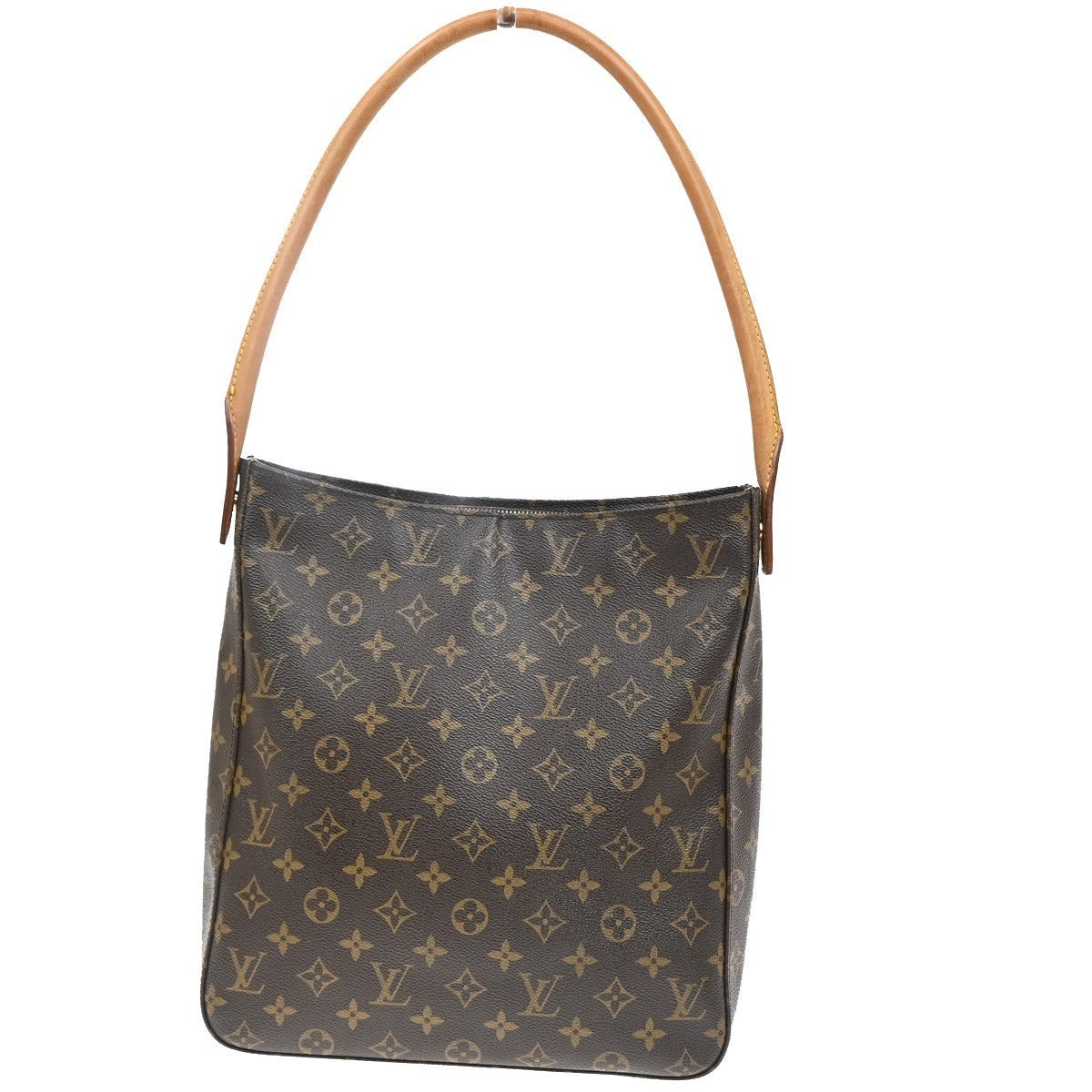 LOUIS VUITTON Logo Looping GM Shoulder Bag Monogram Leather Brown M51145 74SA123