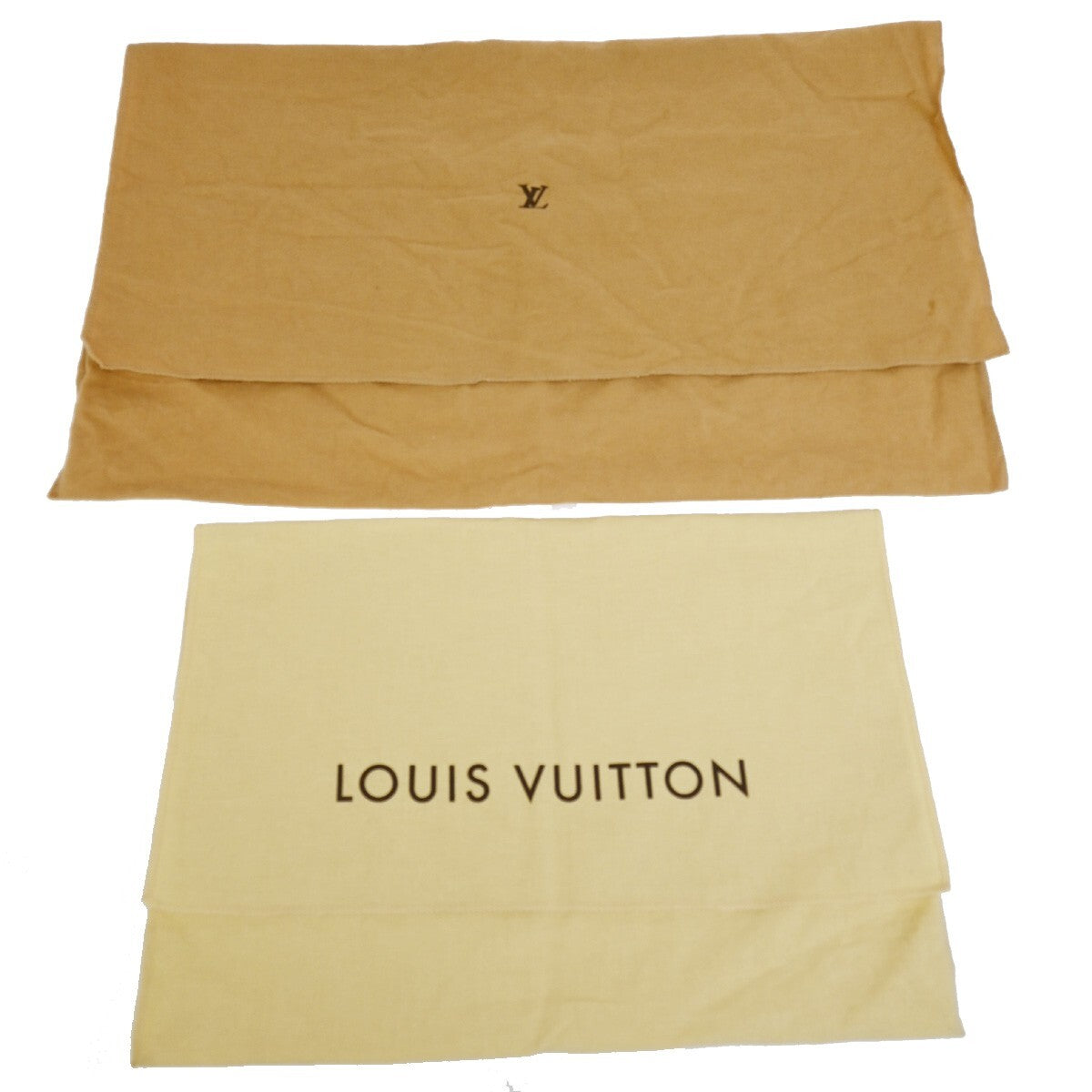 LOUIS VUITTON Logo 10 Set Dust Bag Drawstring Canvas Cotton Beige Brown 09FB542