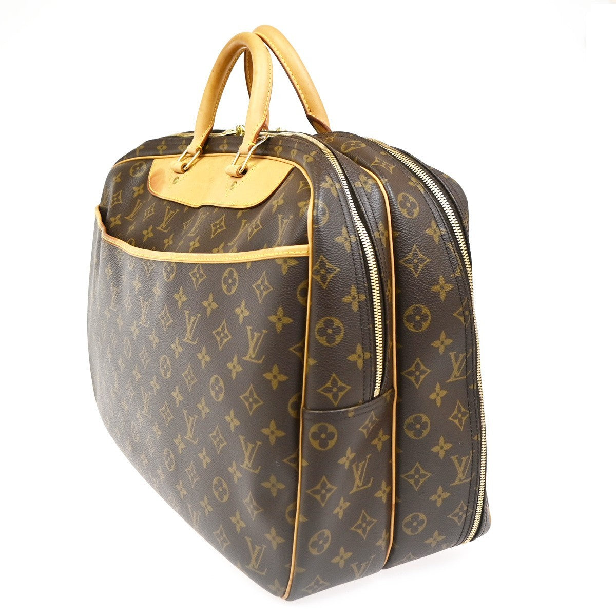 LOUIS VUITTON Alize 24H Travel Hand Bag Monogram Leather Brown M41399 86CA749