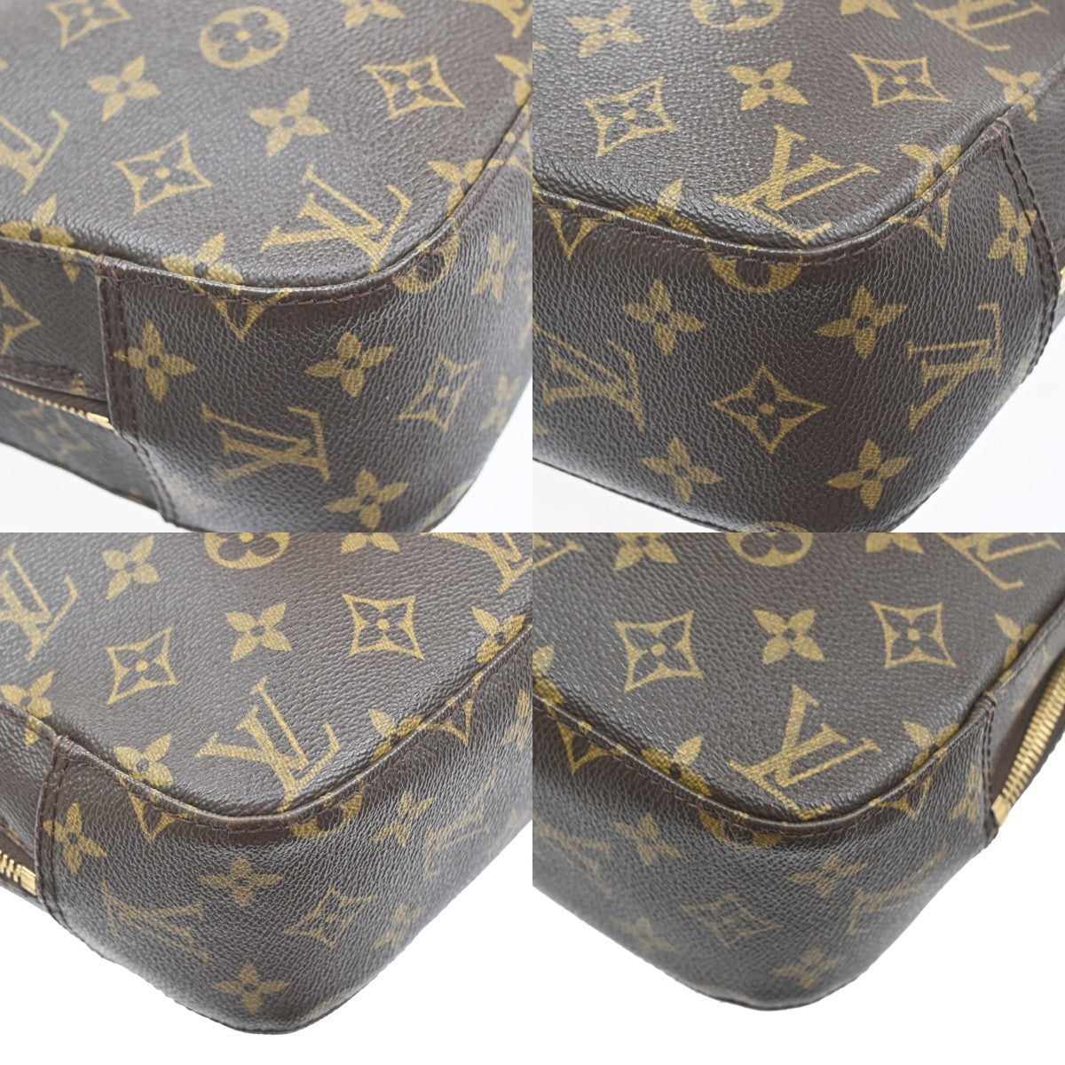 LOUIS VUITTON Logo Spontini Hand Bag Monogram Leather Brown M47500 81SA106