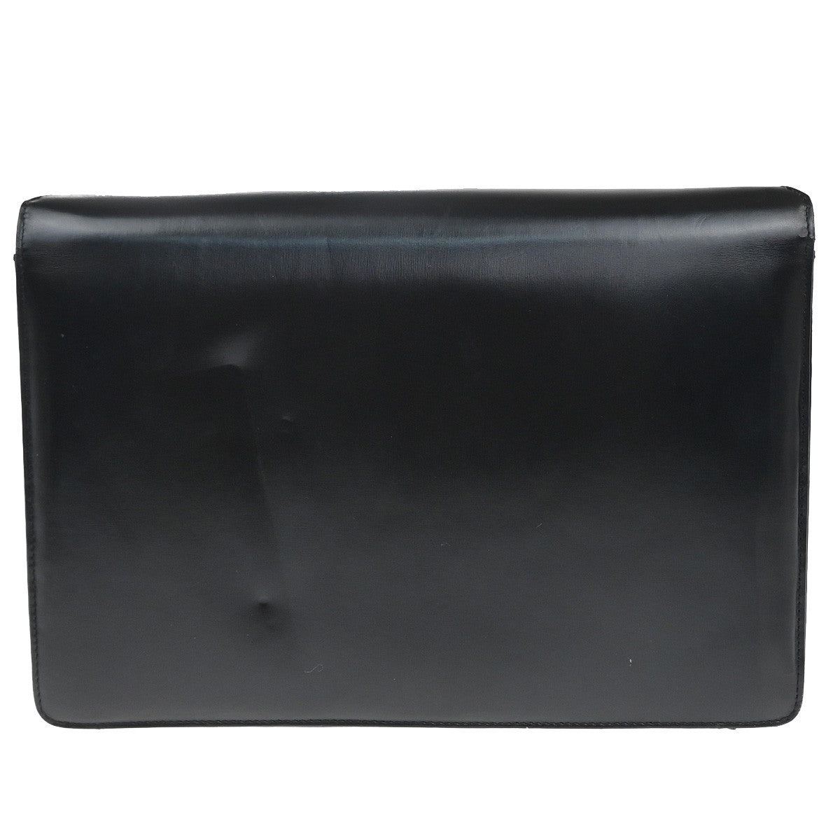 CELINE PARIS Logo Horse Carriage Shoulder Bag Leather Black Gold Italy 38KP606