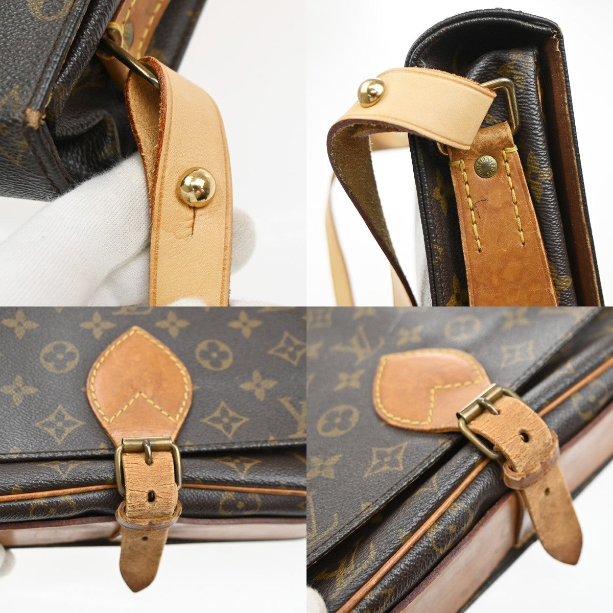 LOUIS VUITTON Cartouchiere GM Shoulder Bag Monogram Leather Brown M51252 65SA086